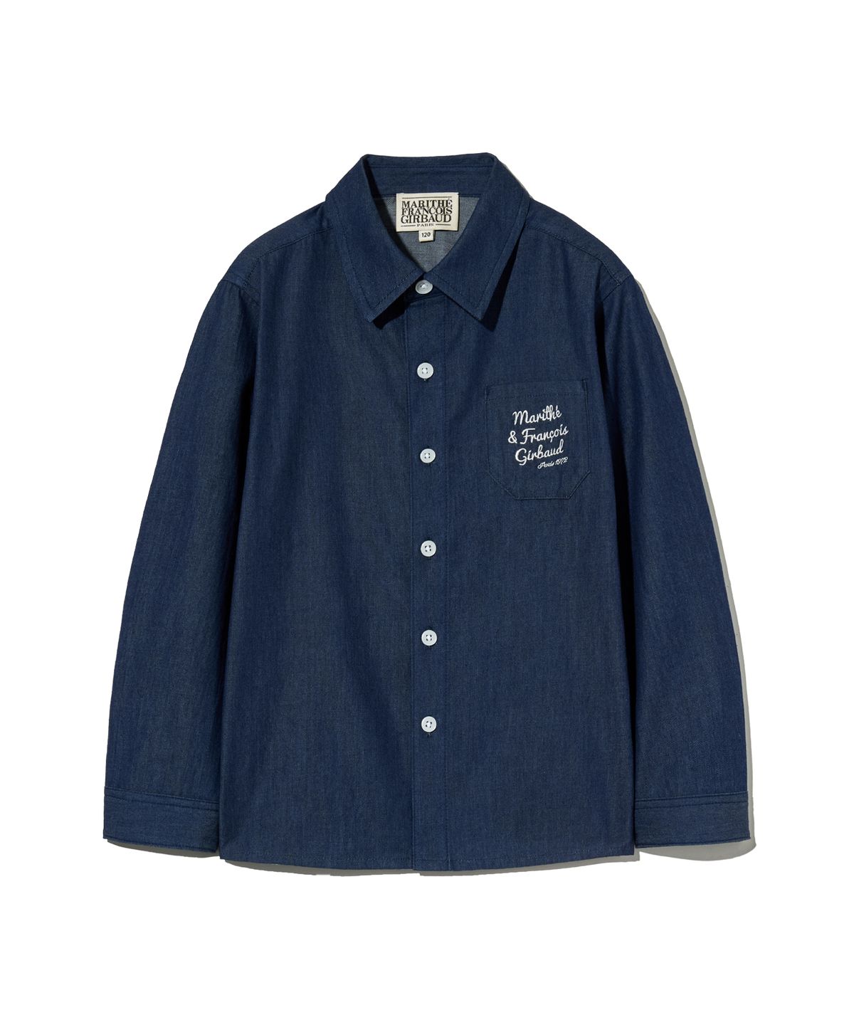 마리떼 키즈(MARITHÉ KIDS) KIDS EMBROIDERY DENIM SHIRT navy