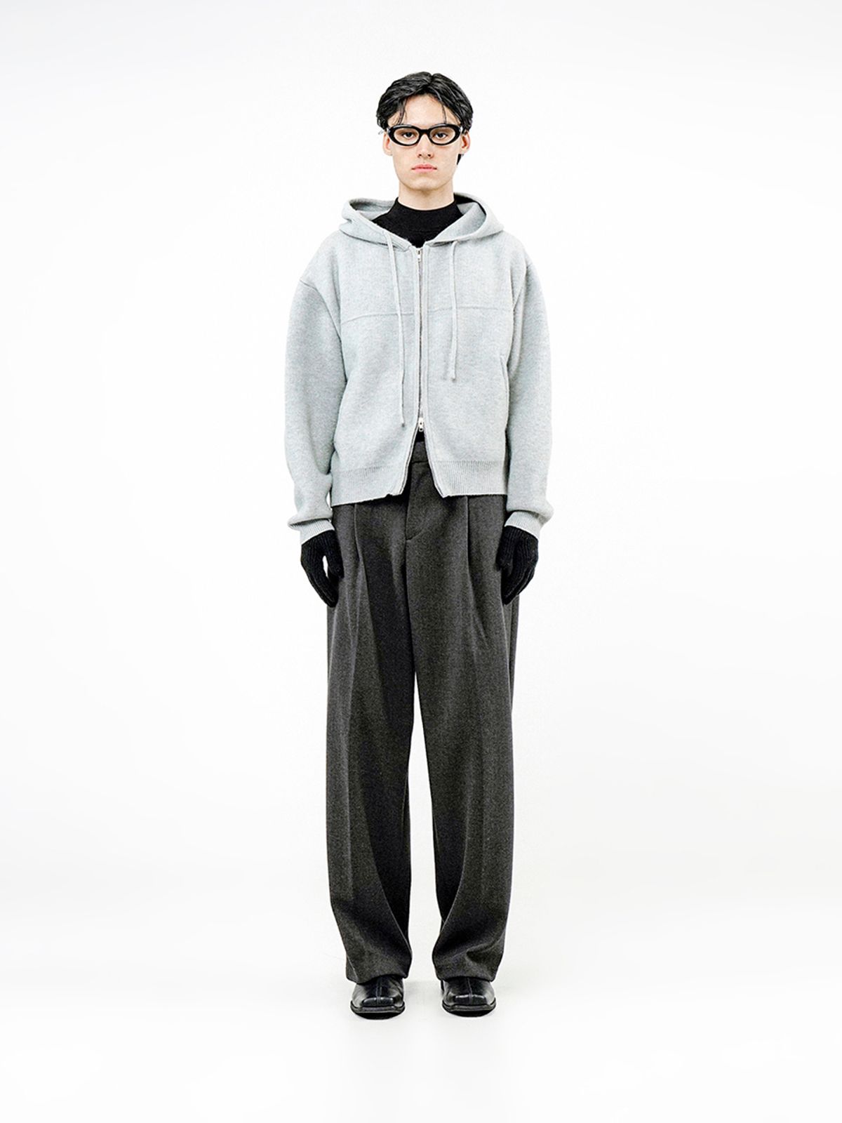 챈세스노이(CHANCE'S NOI) Sweater hooded Zip-up - Melnage /M244TP05ML