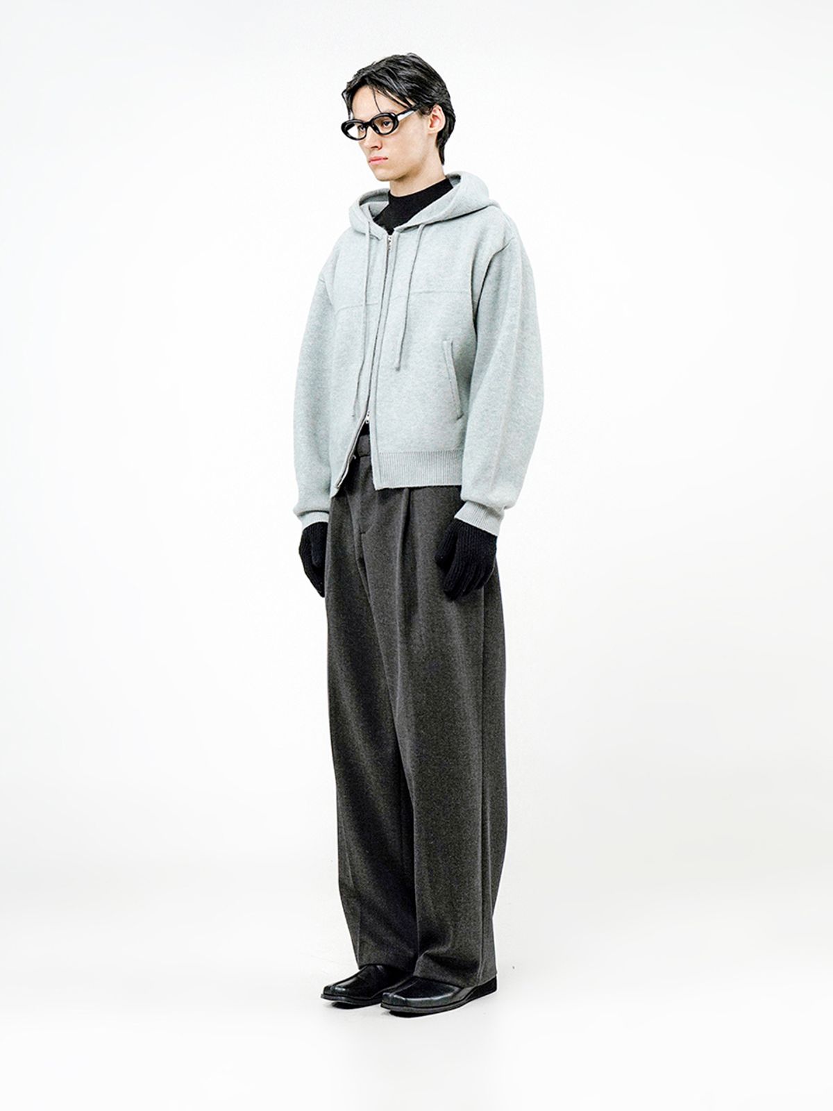 챈세스노이(CHANCE'S NOI) Sweater hooded Zip-up - Melnage /M244TP05ML