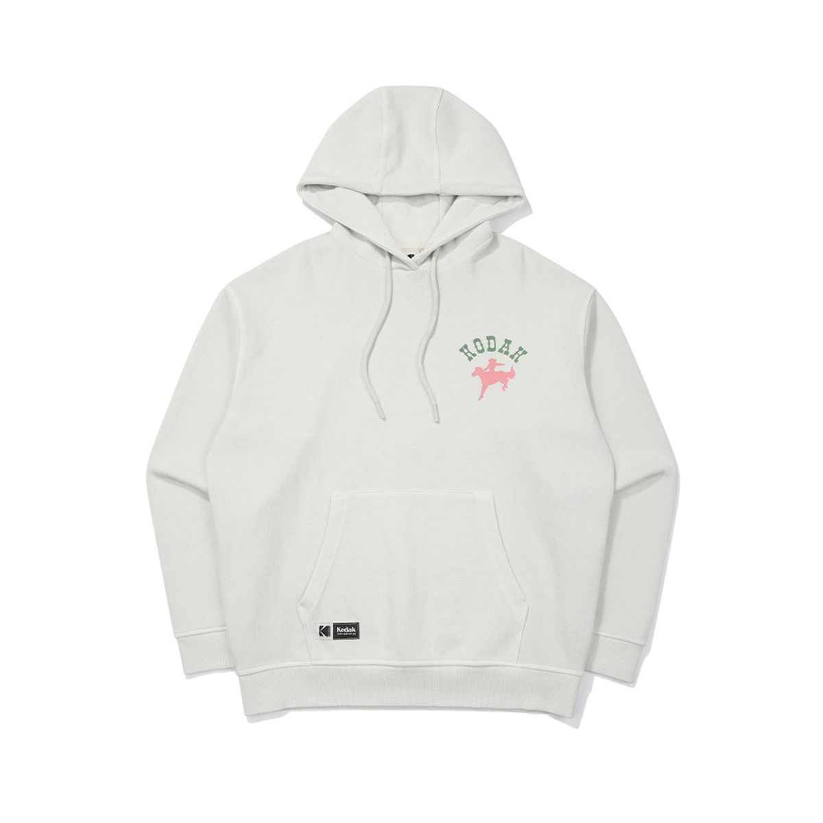 코닥(KODAK) 씨너리 그래픽 피그먼트다잉 후드티셔츠 LIGHT GREY
