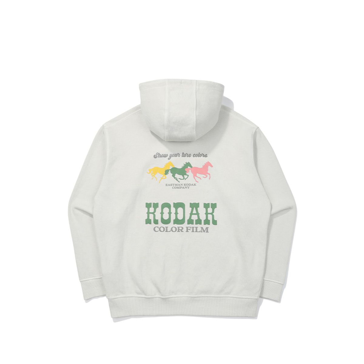 코닥(KODAK) 씨너리 그래픽 피그먼트다잉 후드티셔츠 LIGHT GREY