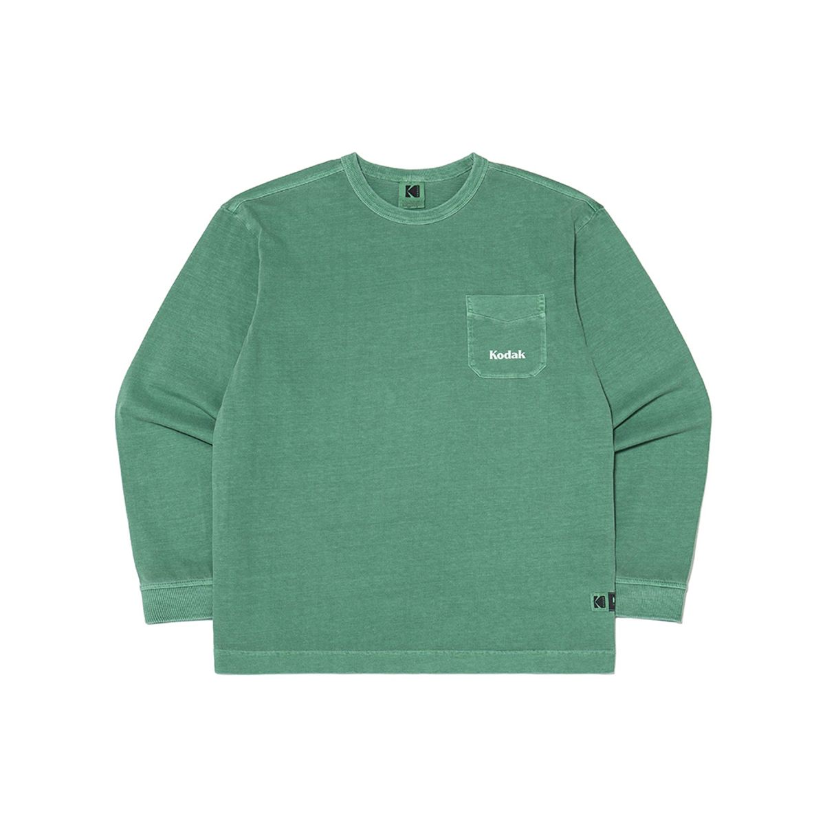 코닥(KODAK) 씨너리 그래픽 피그먼트다잉 긴팔티셔츠 GREEN