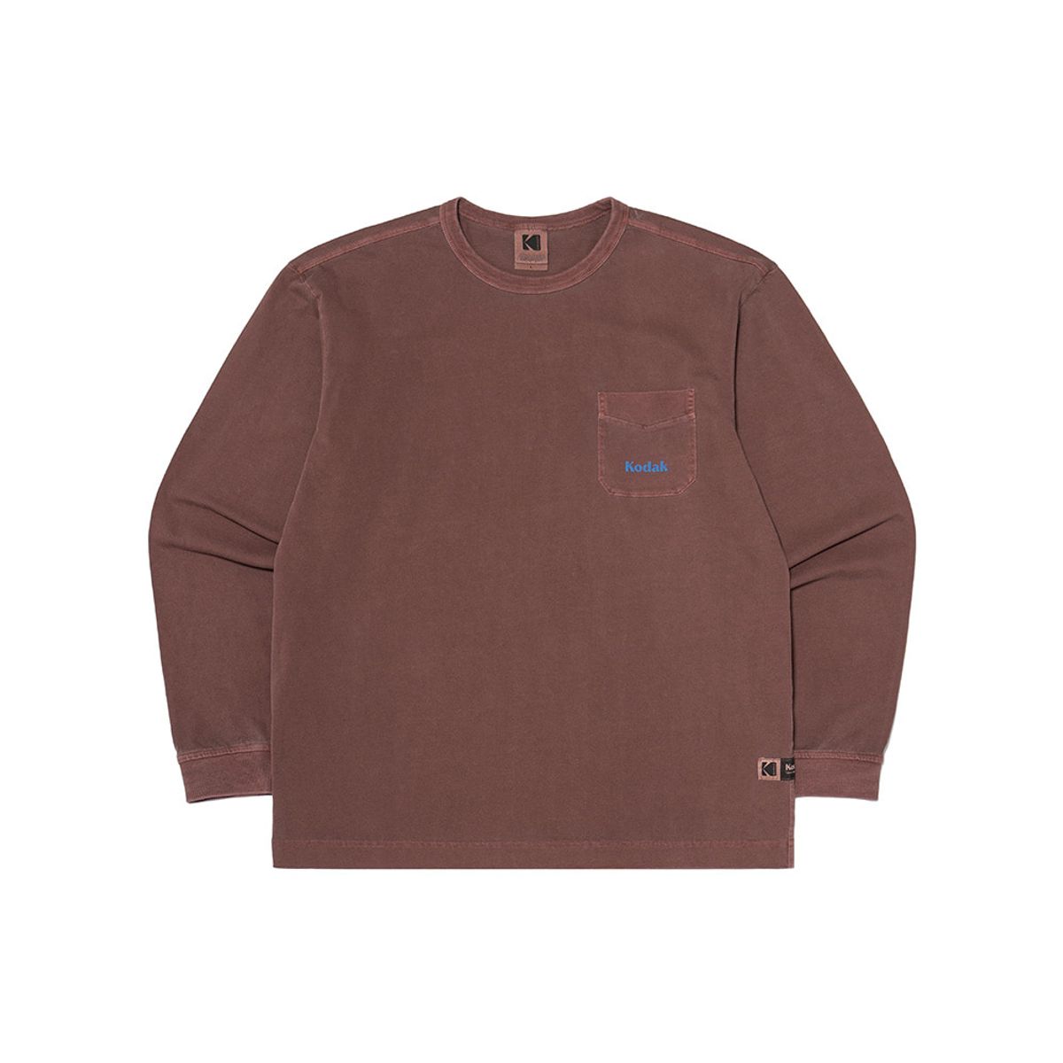 코닥(KODAK) 씨너리 그래픽 피그먼트다잉 긴팔티셔츠 BROWN