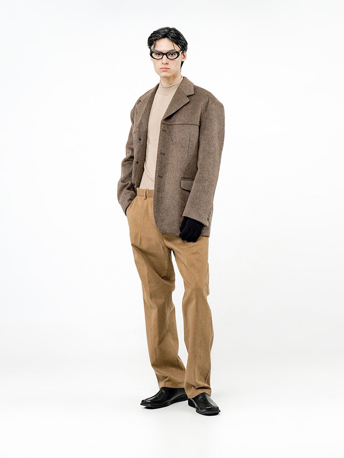 챈세스노이(CHANCE'S NOI) Daddy Wool Blazer Jacket - Brown /M24OT02BR