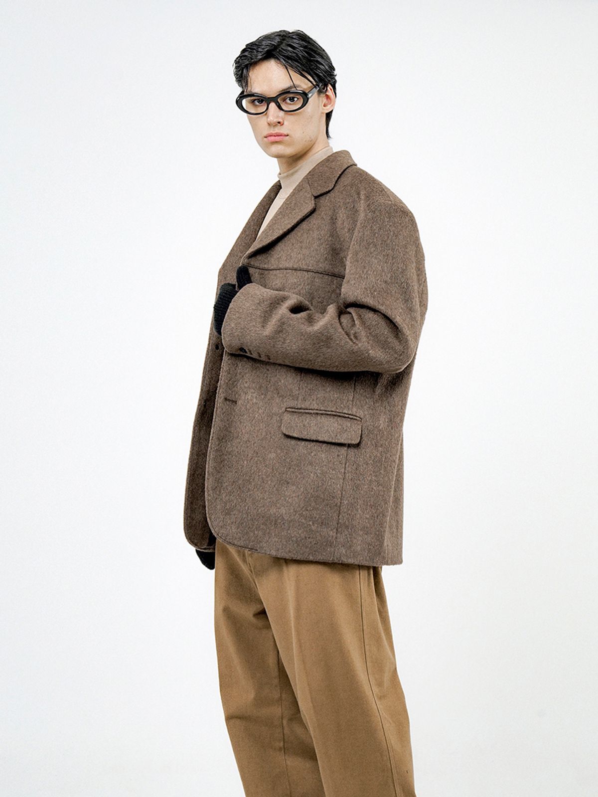 챈세스노이(CHANCE'S NOI) Daddy Wool Blazer Jacket - Brown /M24OT02BR
