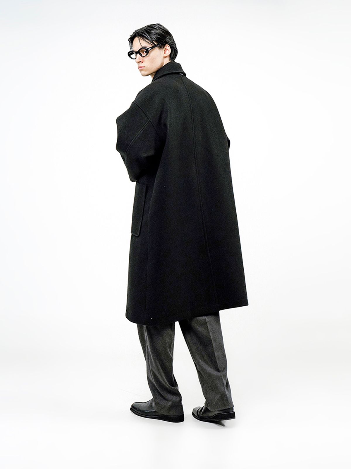 챈세스노이(CHANCE'S NOI) Oversized Snap Duffel Coat - Black /W244OT01BK-M