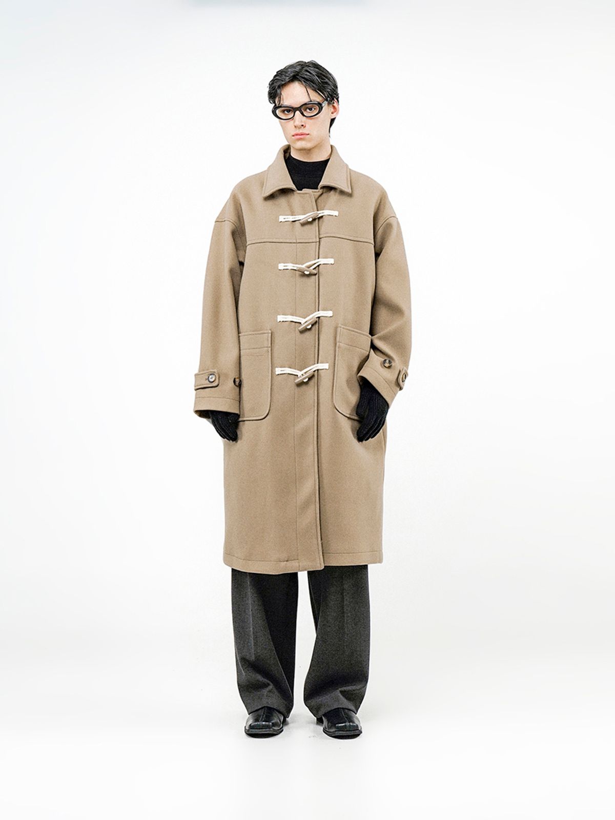 챈세스노이(CHANCE'S NOI) Oversized Snap Duffel Coat - Beige /W244OT01BE-M