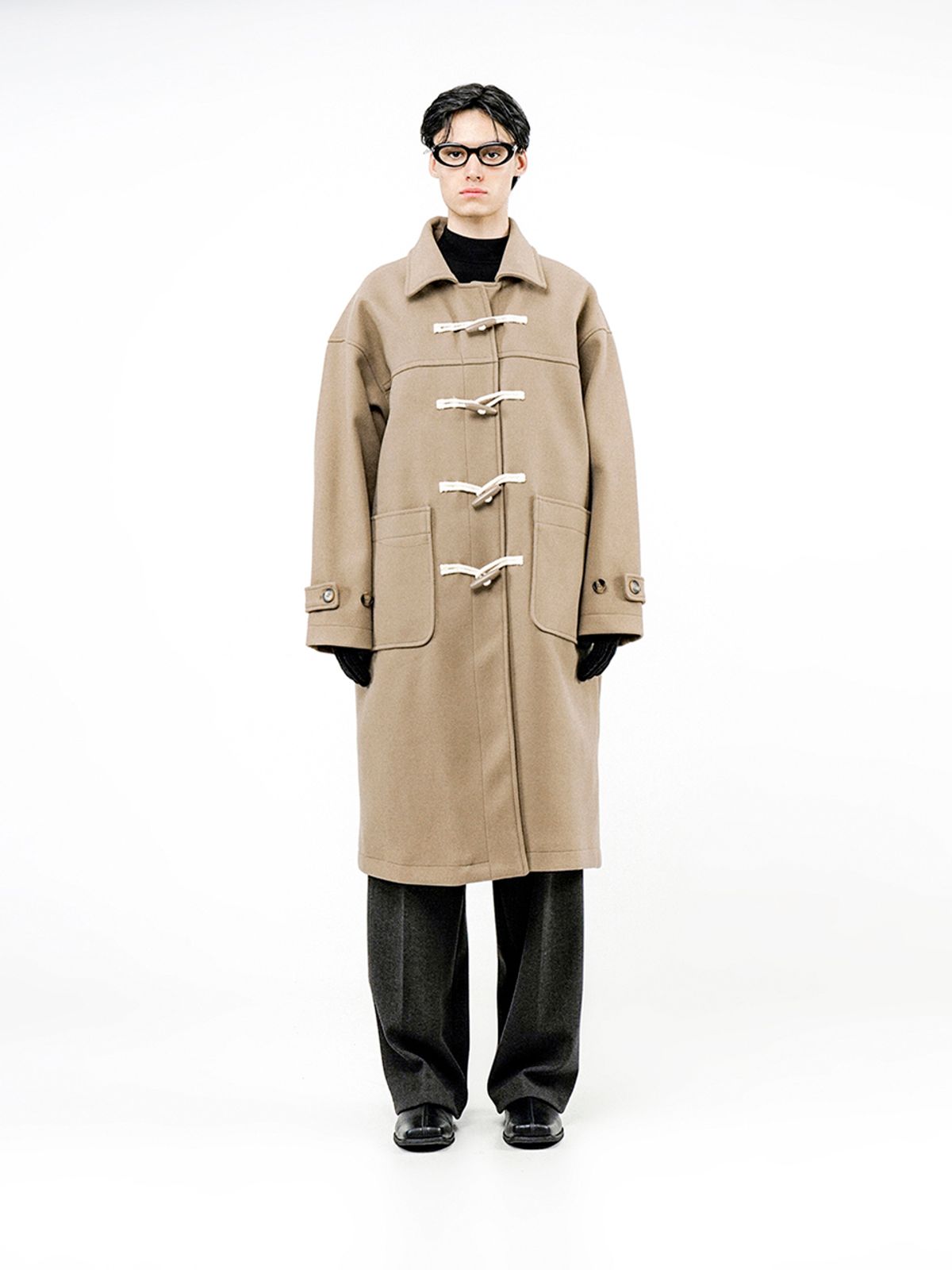 챈세스노이(CHANCE'S NOI) Oversized Snap Duffel Coat - Beige /W244OT01BE-M