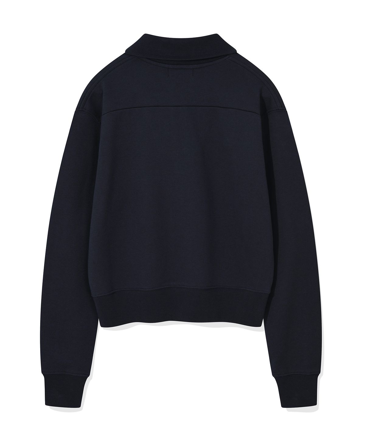와키윌리(WACKY WILLY) 우먼스 타이포로고 하프집업 맨투맨 다크네이비