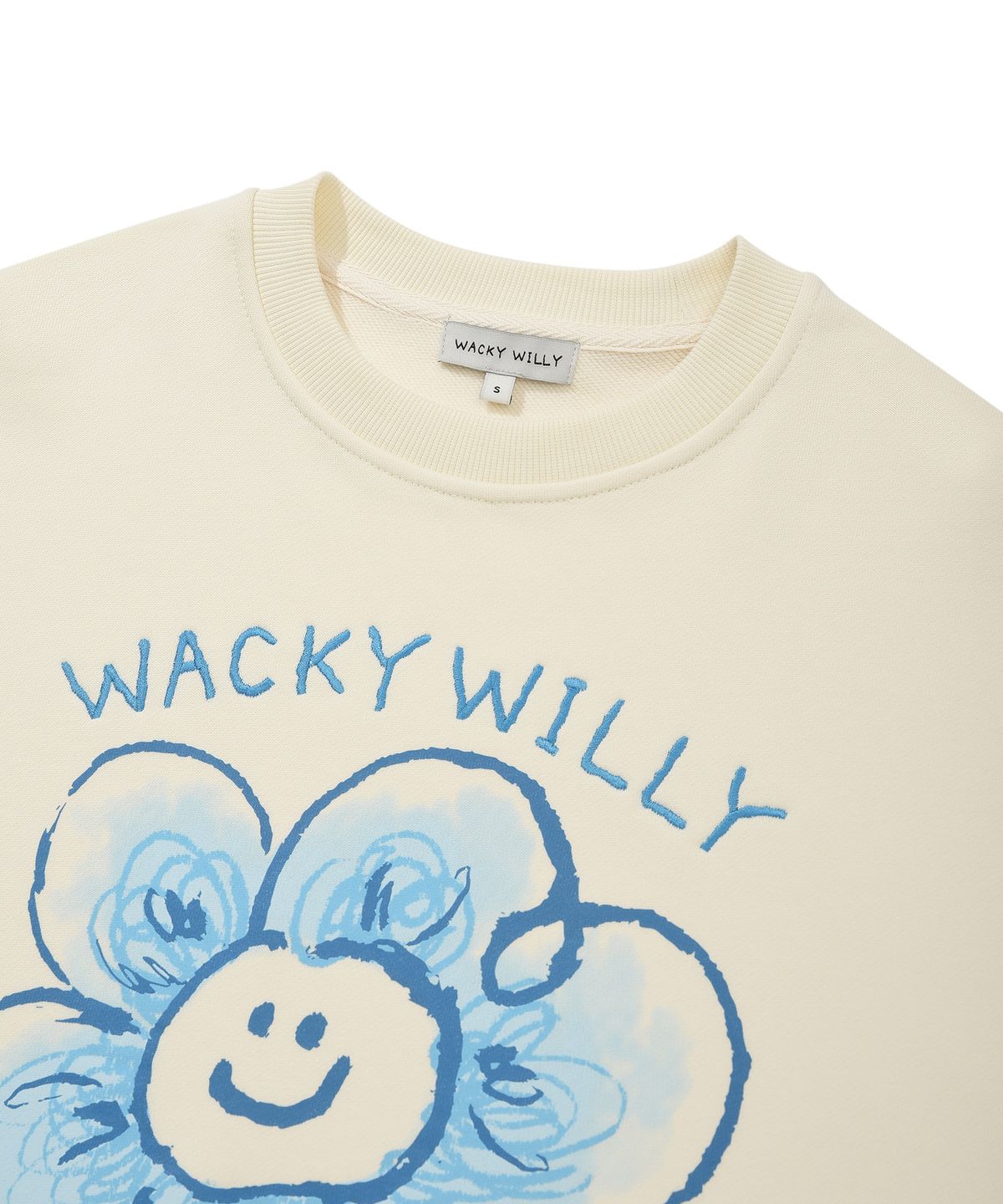 와키윌리(WACKY WILLY) 우먼스 빅릴리 그래픽 맨투맨 크림