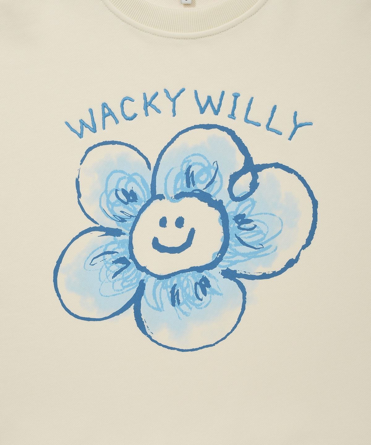 와키윌리(WACKY WILLY) 우먼스 빅릴리 그래픽 맨투맨 크림