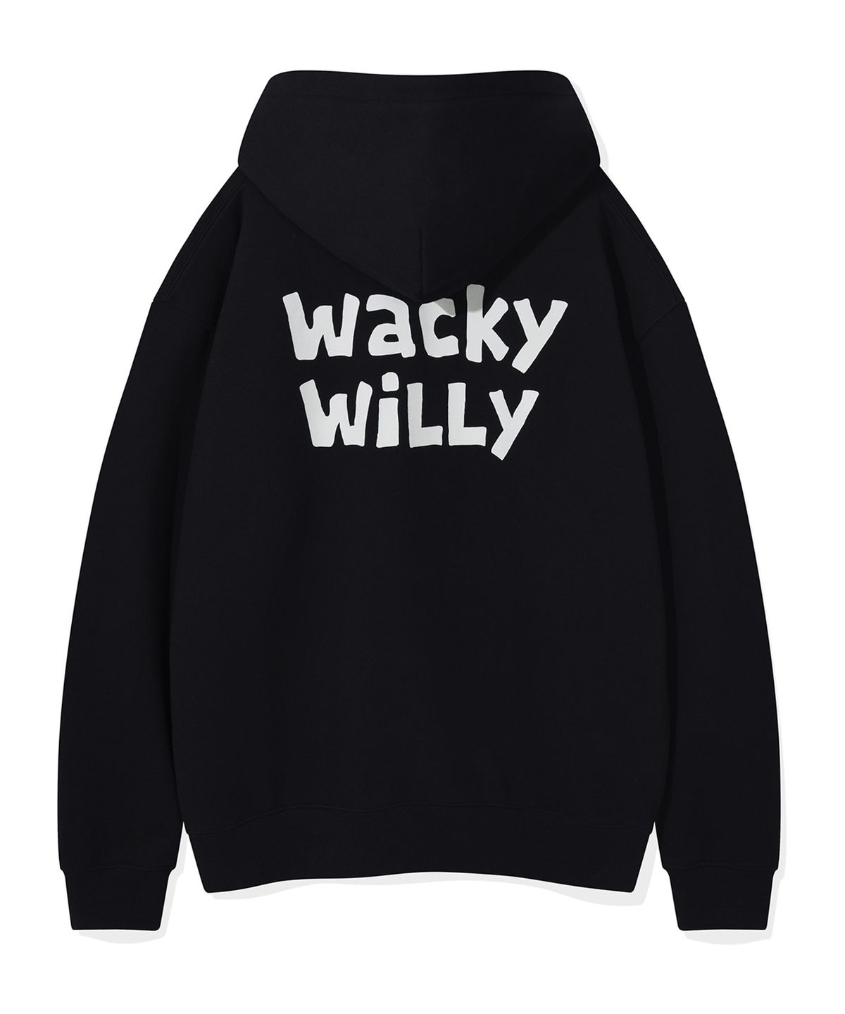 와키윌리(WACKY WILLY) 와키윌리 싸인 로고 후드 블랙