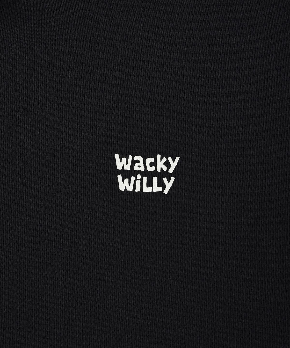 와키윌리(WACKY WILLY) 와키윌리 싸인 로고 후드 블랙