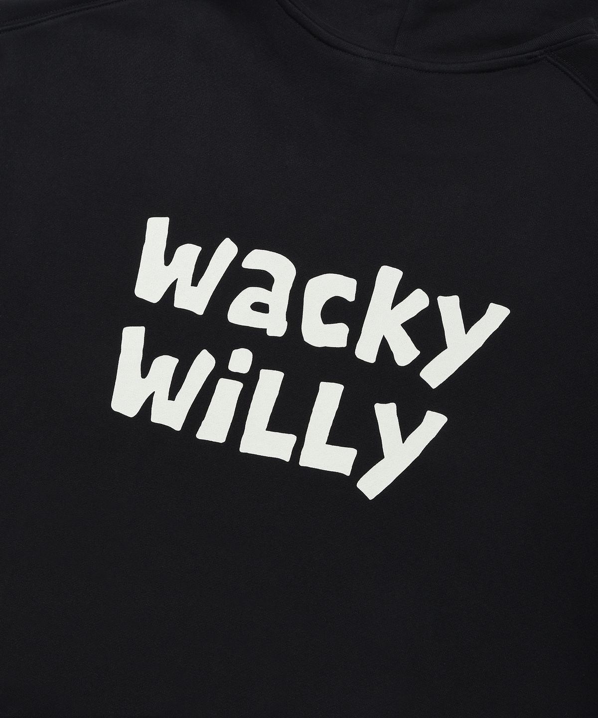 와키윌리(WACKY WILLY) 와키윌리 싸인 로고 후드 블랙