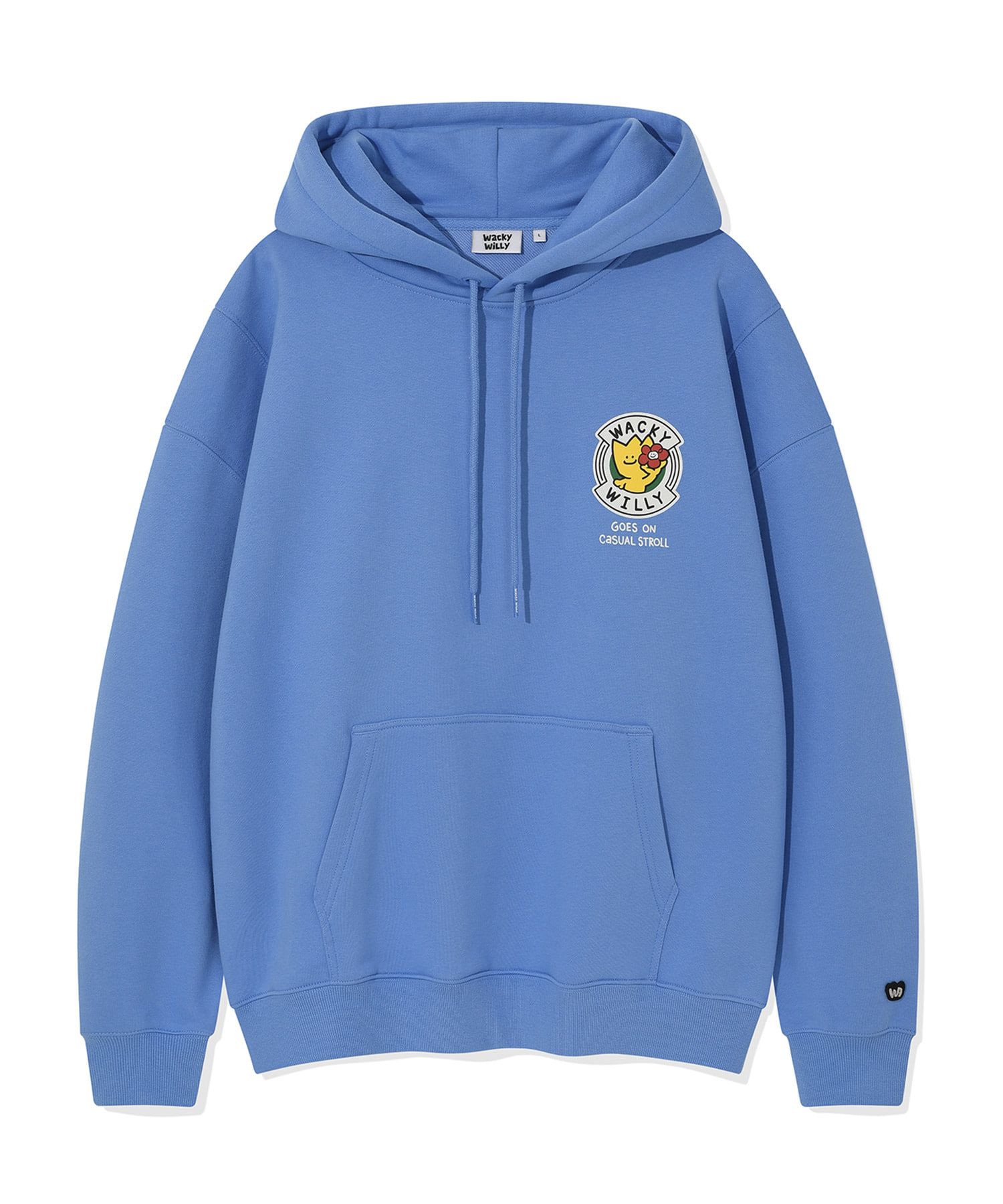 ★Wacky WiLLy★ Waki Big Applique Washing Hoodie Blue MUSINSA | WACKY WILLY Kiki and Lily Big Graphic Hood Blue