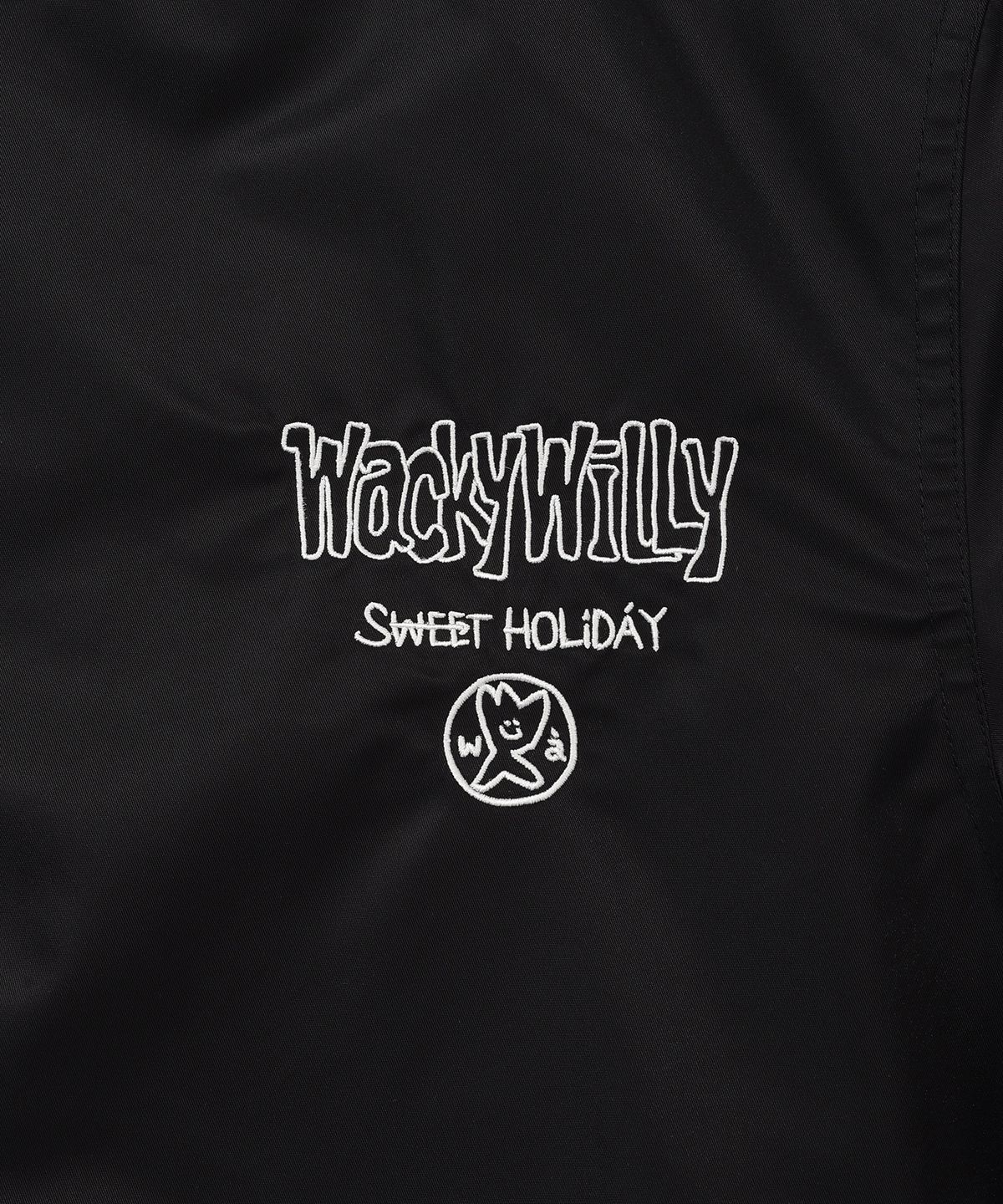 와키윌리(WACKY WILLY) 나일론 바시티 자켓 블랙