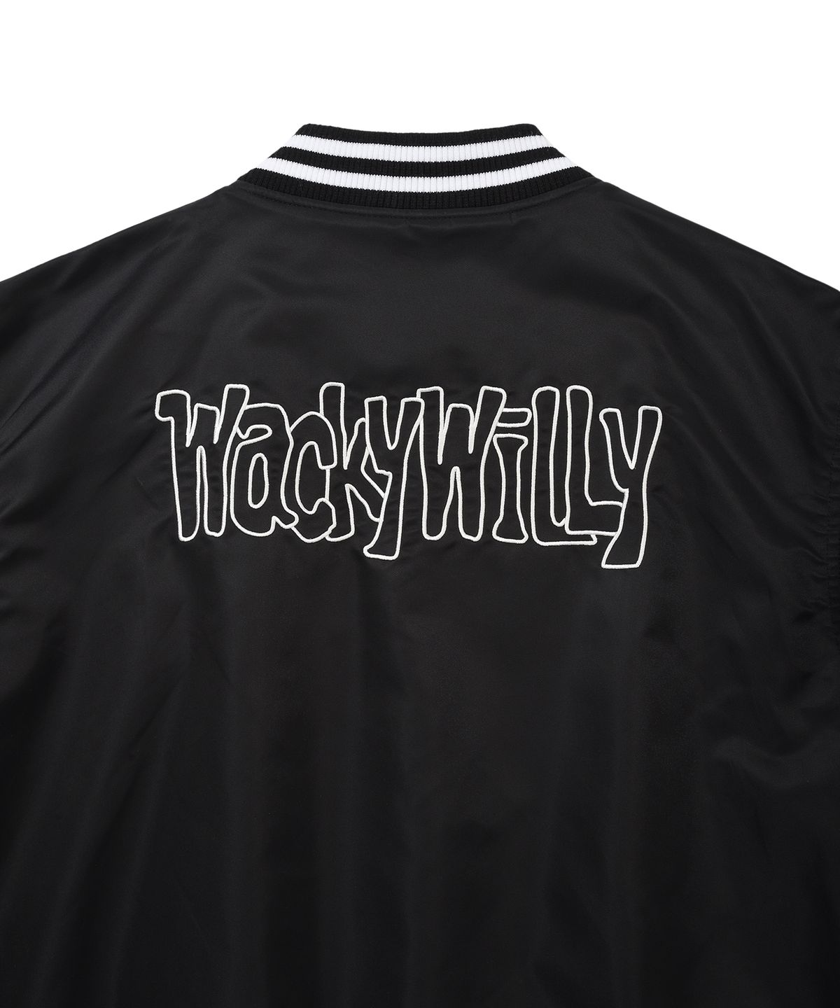 와키윌리(WACKY WILLY) 나일론 바시티 자켓 블랙