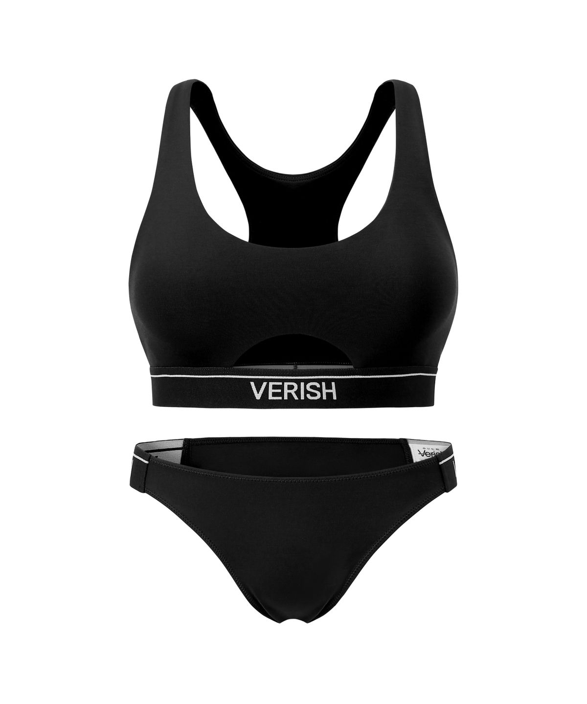 베리시(VERISH) 코튼스티치 브라탑 컷아웃 로고&팬티 로고 T set