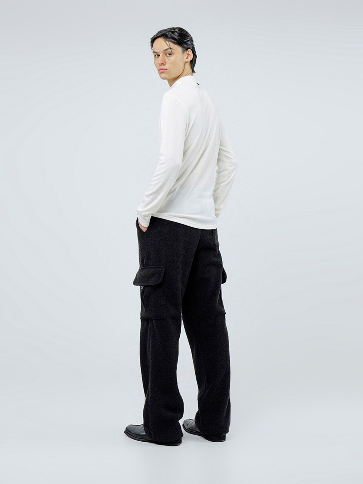 챈세스노이(CHANCE'S NOI) Fleece Wool Half Turtleneck - White /M244TP03WH