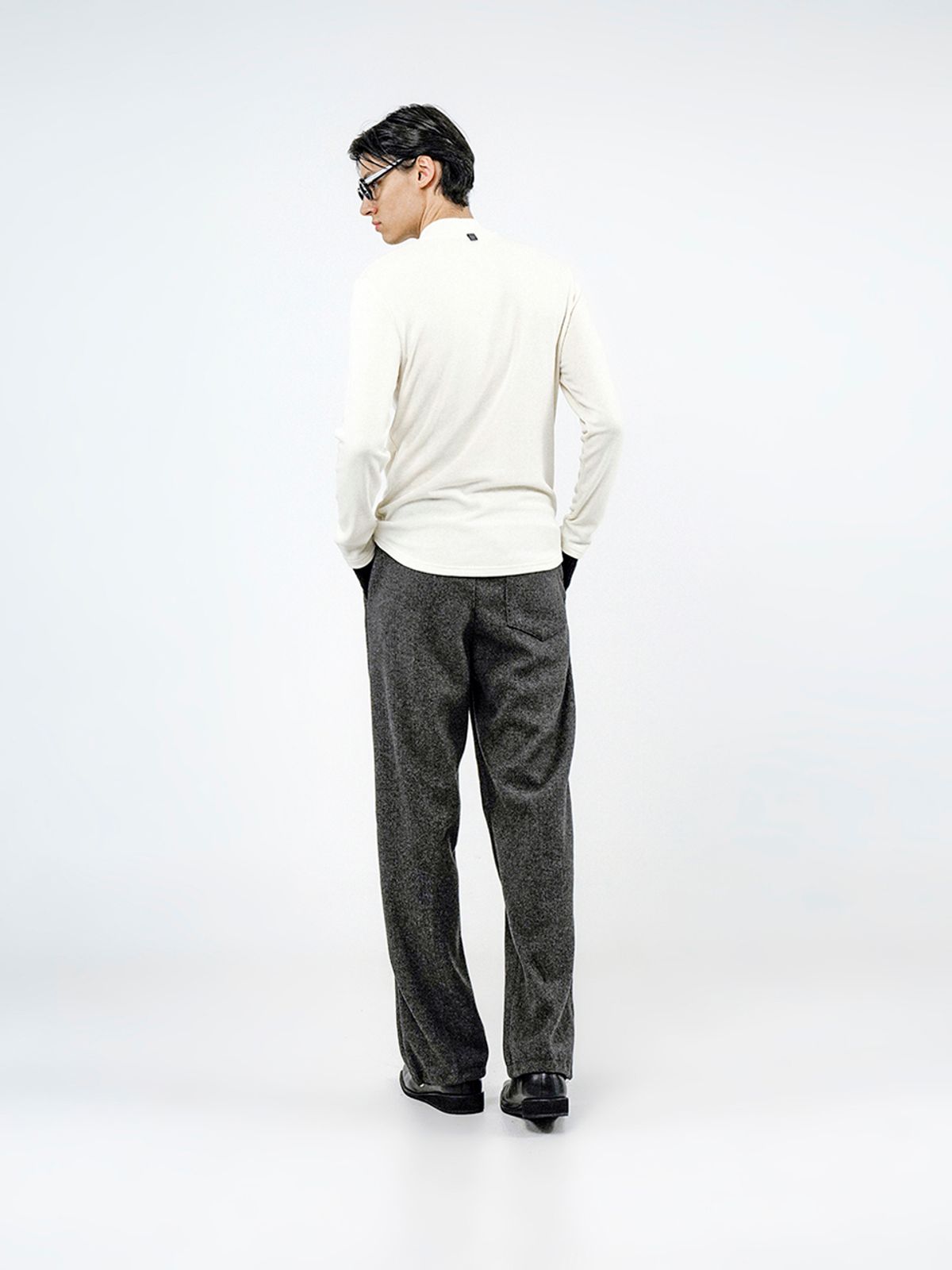 챈세스노이(CHANCE'S NOI) Fleece Wool Half Turtleneck - Ivory /M244TP03IV