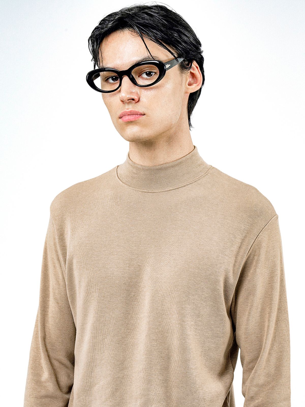 챈세스노이(CHANCE'S NOI) Fleece Wool Half Turtleneck - Beige /M244TP03BE