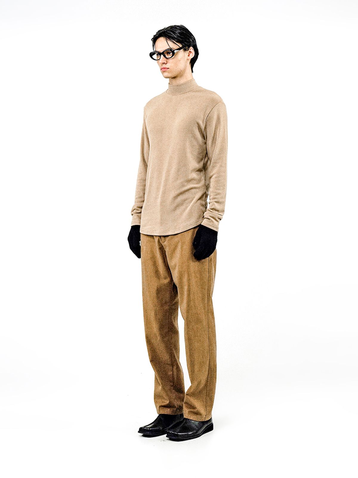 챈세스노이(CHANCE'S NOI) Fleece Wool Half Turtleneck - Beige /M244TP03BE
