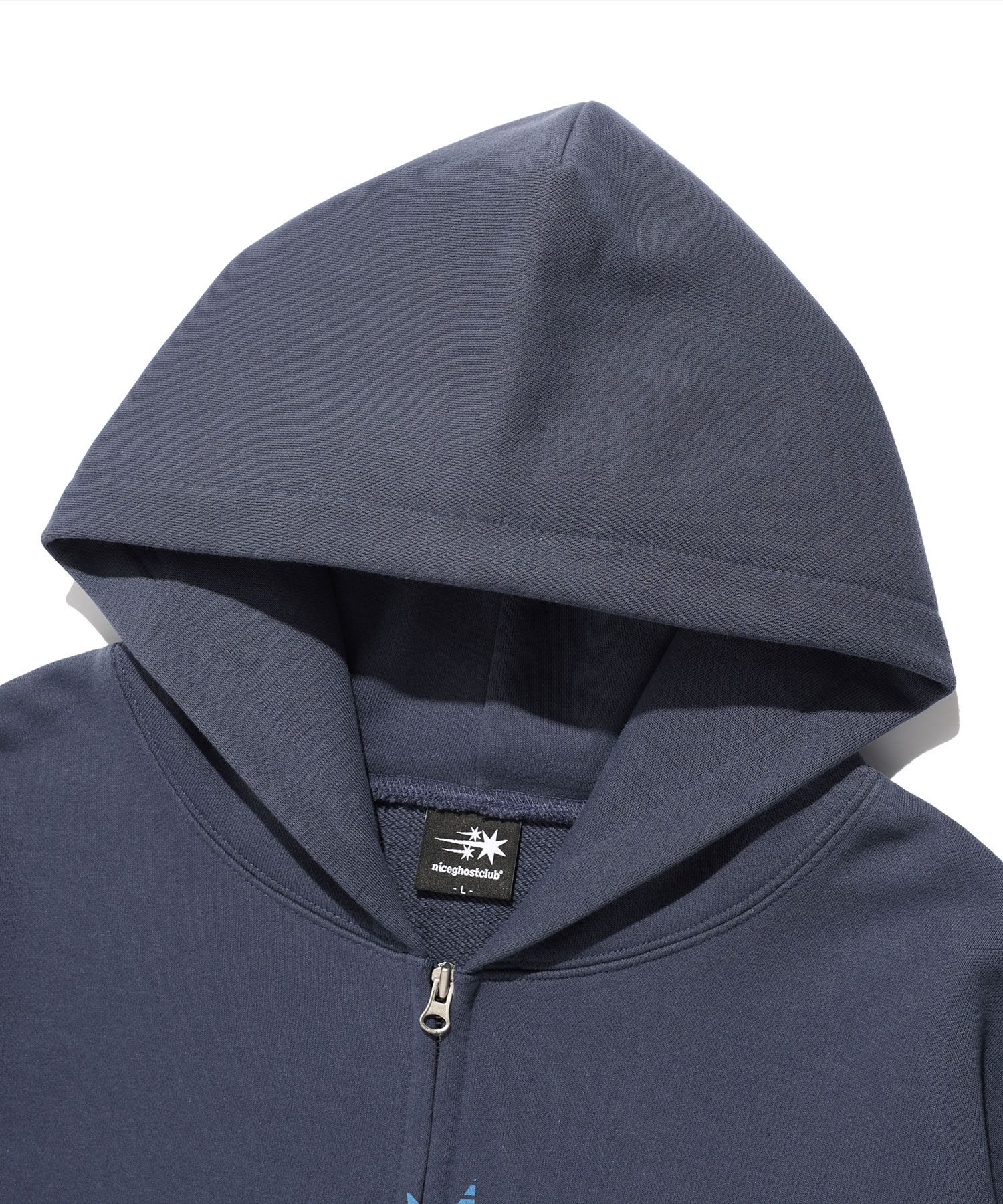 MUSINSA | NICE GHOST CLUB GHOST 3STAR HOODIE ZIP UP_NAVY