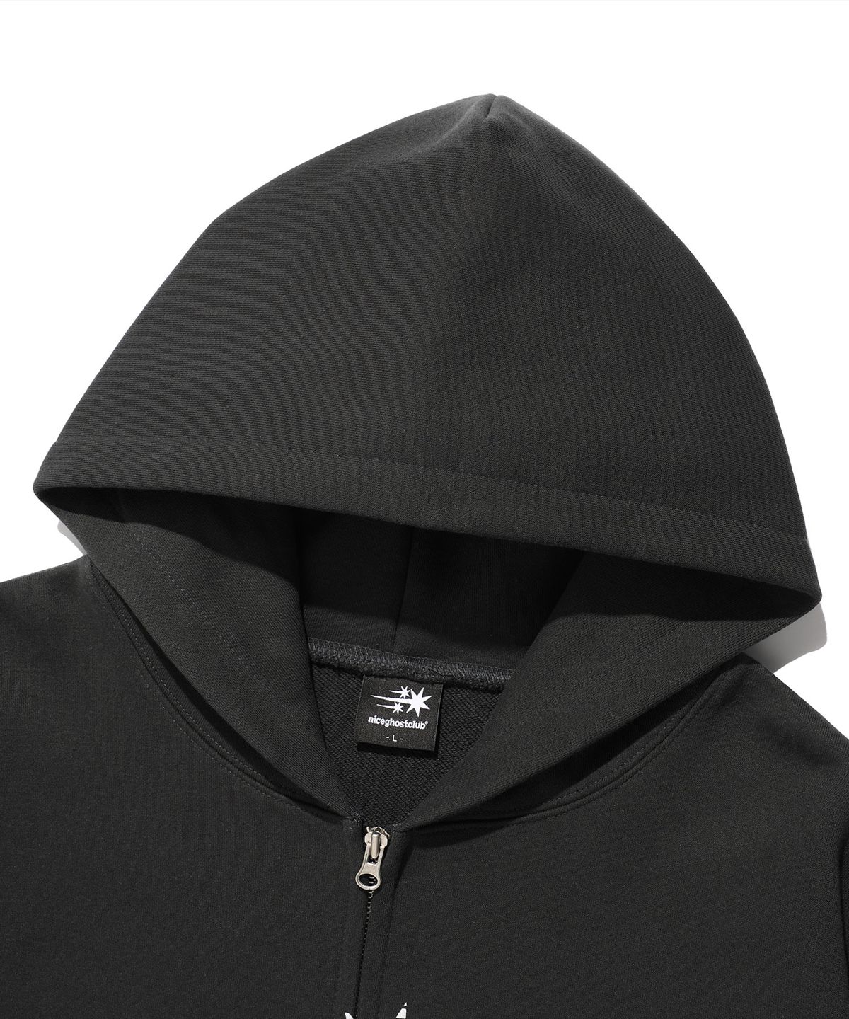 나이스고스트클럽(NICEGHOSTCLUB) GHOST 3STAR HOODIE ZIP UP_CHARCOAL(NG2FSUM483A)