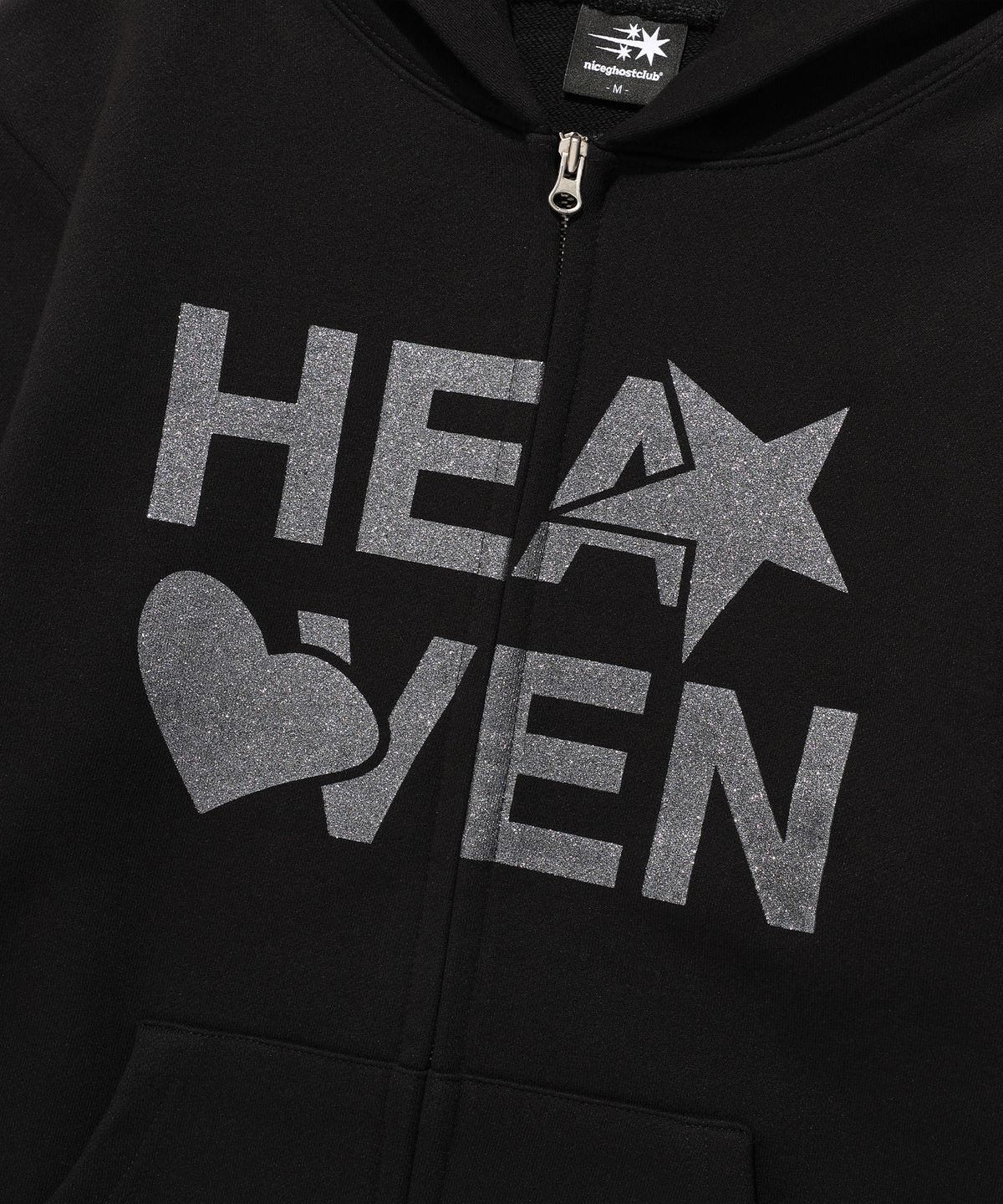 나이스고스트클럽(NICEGHOSTCLUB) HEAVEN HOODIE ZIP UP_BLACK(NG2FSUM481A)