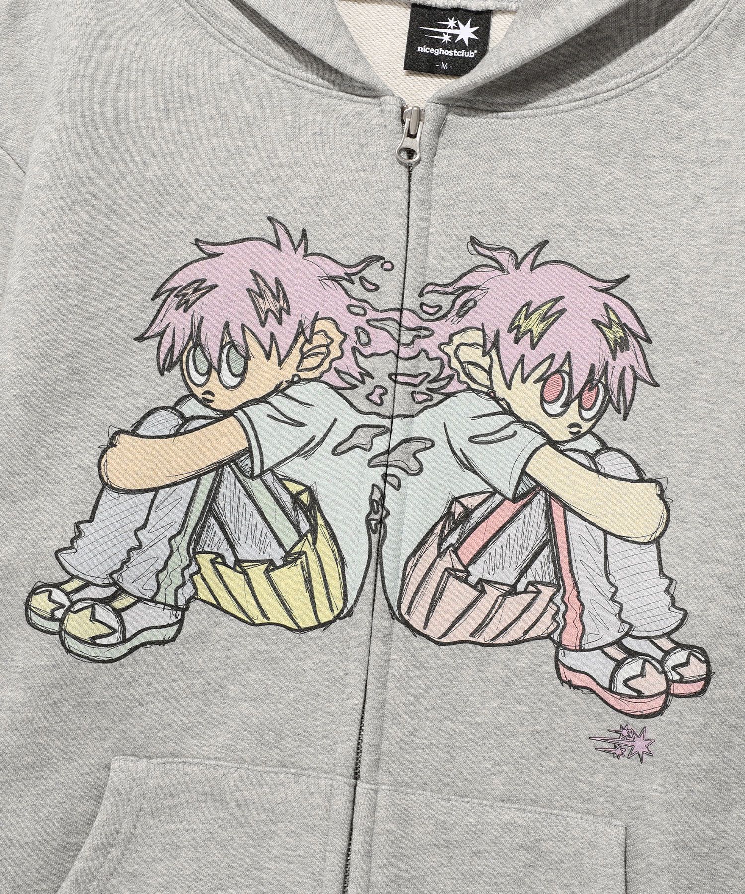 MUSINSA | NICE GHOST CLUB NGC BOY HOODIE ZIP UP_GREY