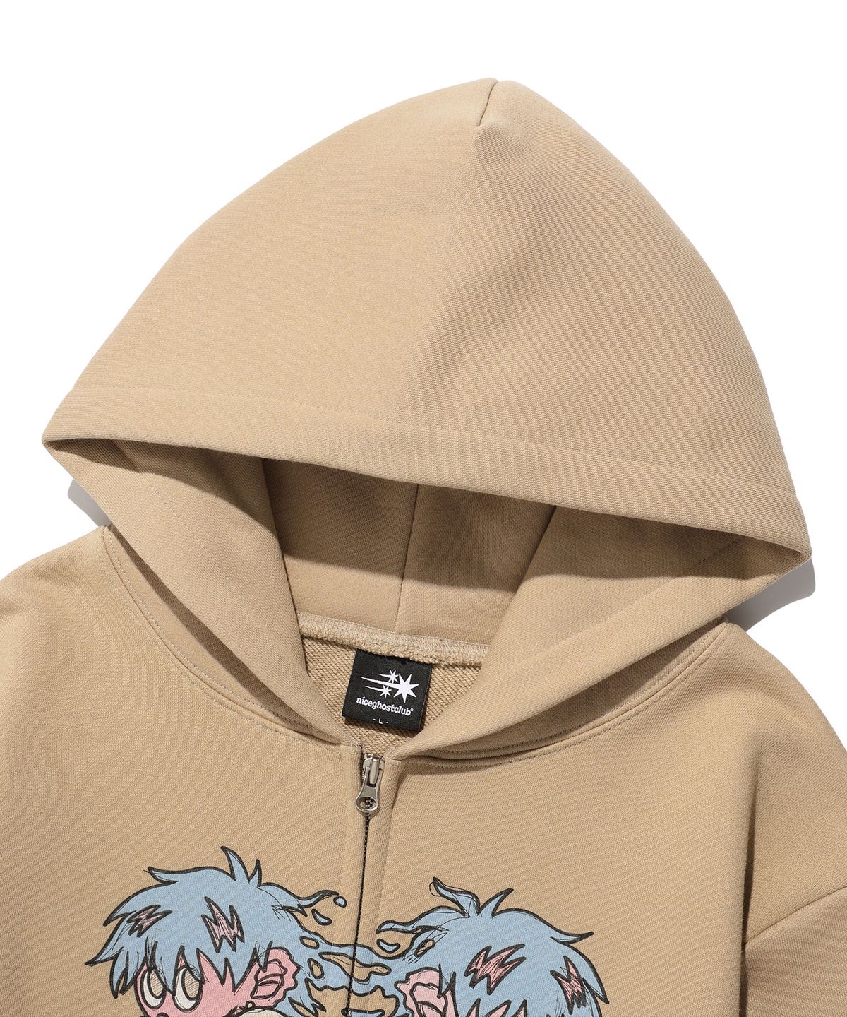 나이스고스트클럽(NICEGHOSTCLUB) NGC BOY HOODIE ZIP UP_BEIGE(NG2FSUM482A)