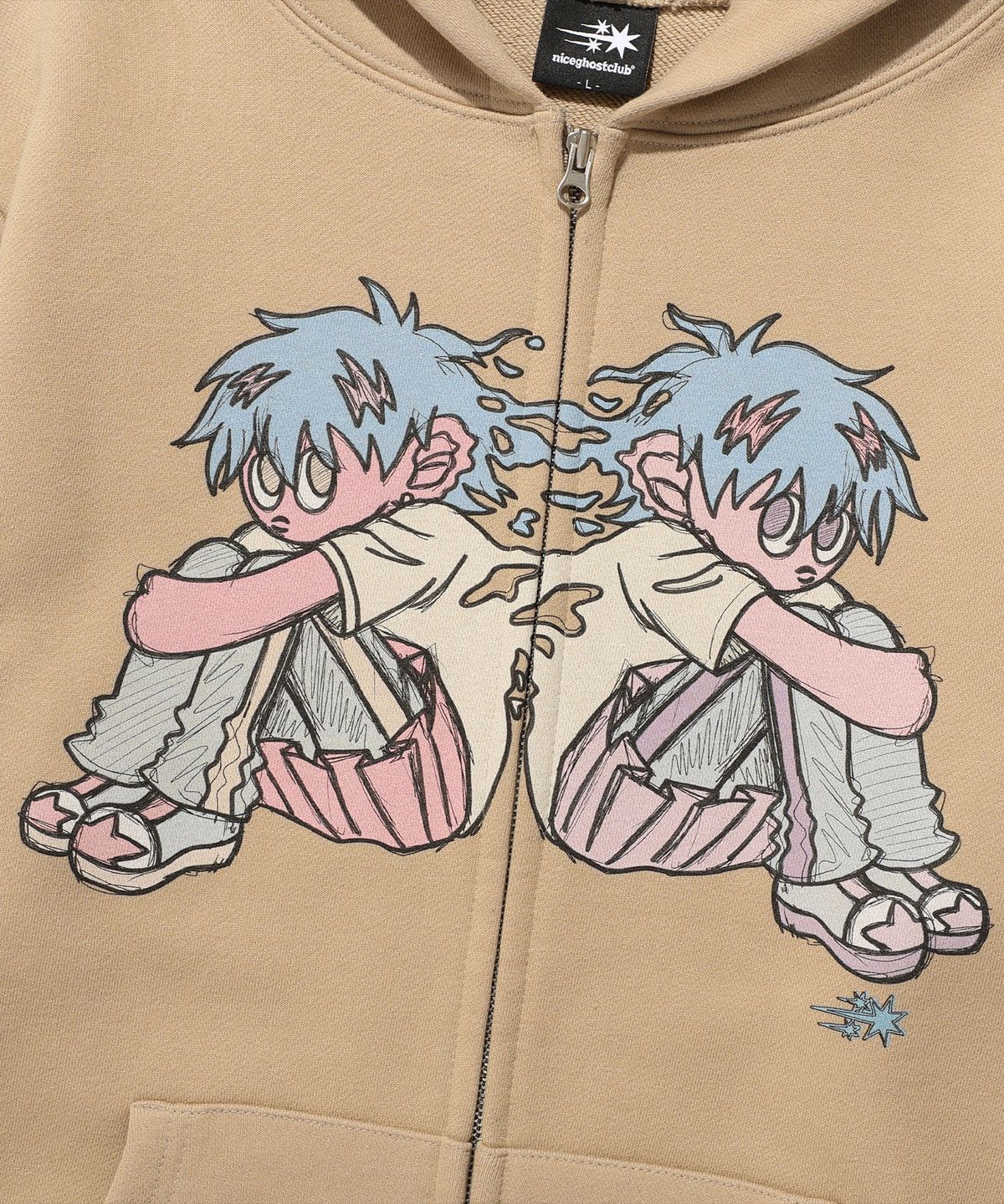 나이스고스트클럽(NICEGHOSTCLUB) NGC BOY HOODIE ZIP UP_BEIGE(NG2FSUM482A)
