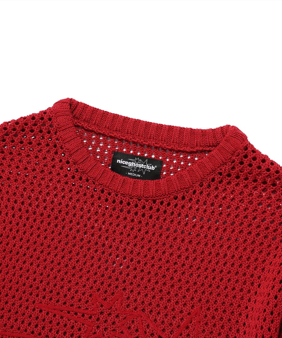 나이스고스트클럽(NICEGHOSTCLUB) 3STARS L/S KNIT TEE_RED(NG2FSUK601A)