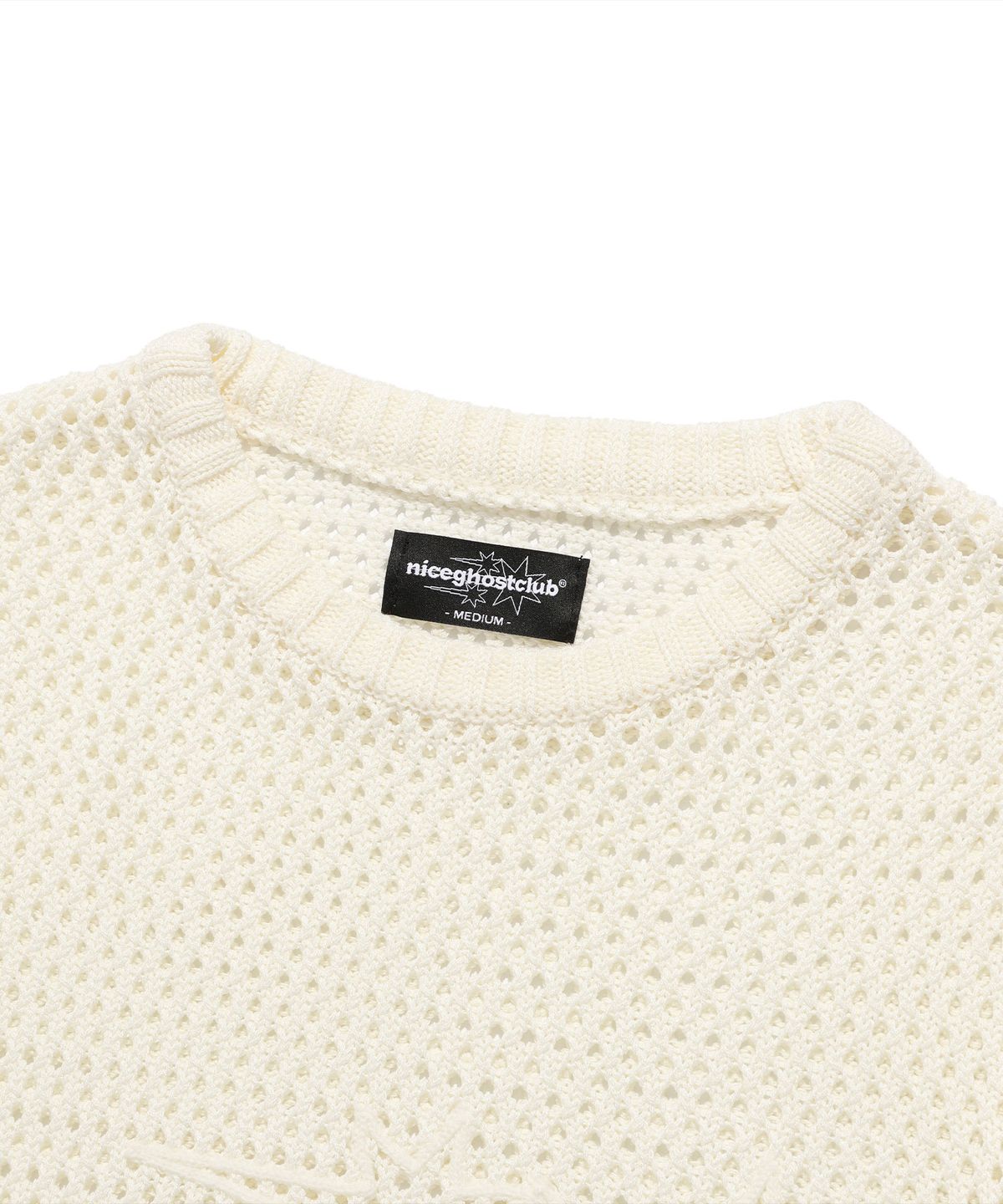 나이스고스트클럽(NICEGHOSTCLUB) 3STARS L/S KNIT TEE_WHITE(NG2FSUK601A)