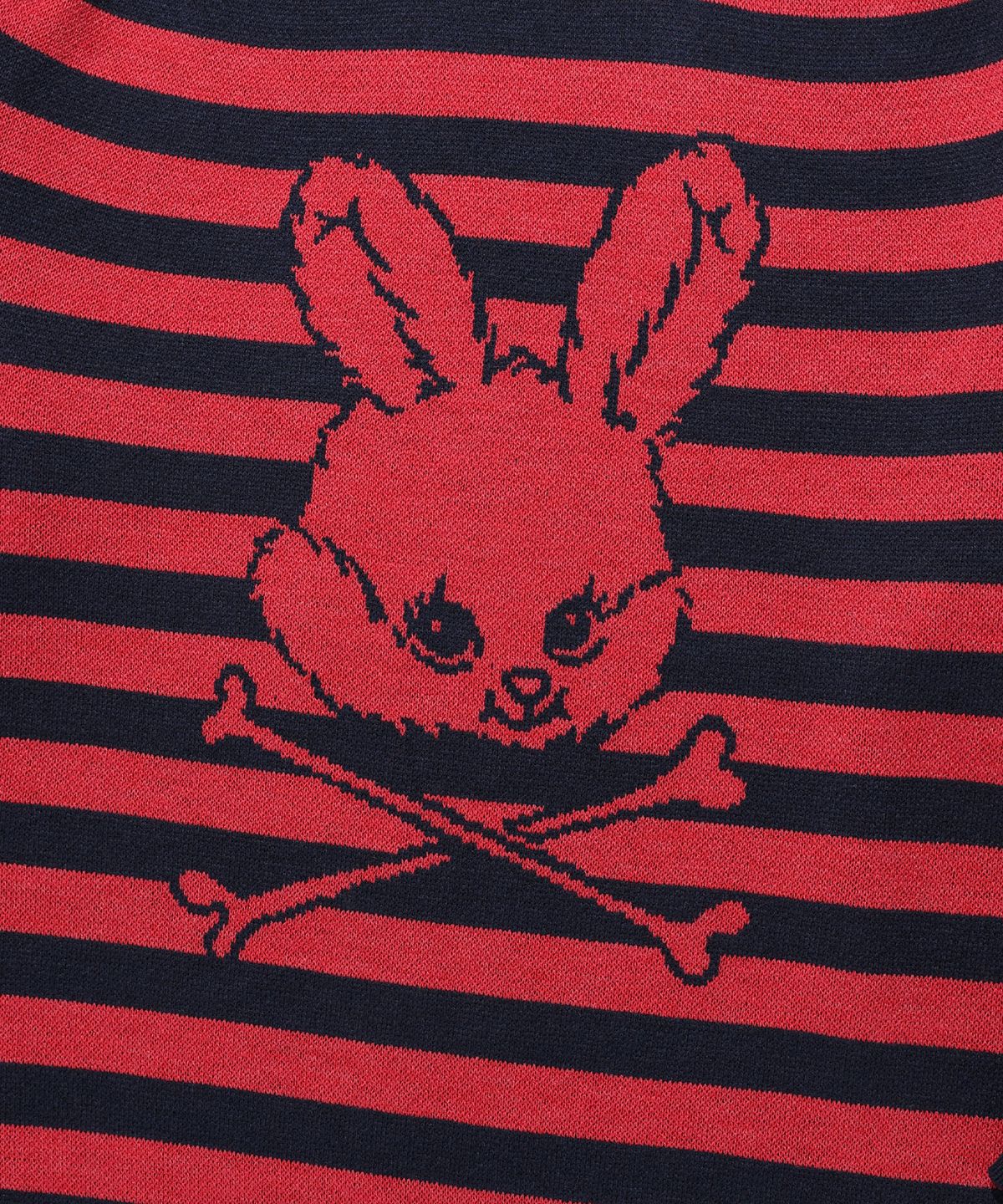 나이스고스트클럽(NICEGHOSTCLUB) SKULL RABBIT STRIPE KNIT_RED(NG2FSUK600A)