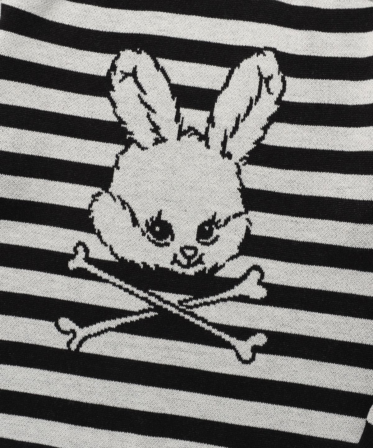 나이스고스트클럽(NICEGHOSTCLUB) SKULL RABBIT STRIPE KNIT_BLACK(NG2FSUK600A)