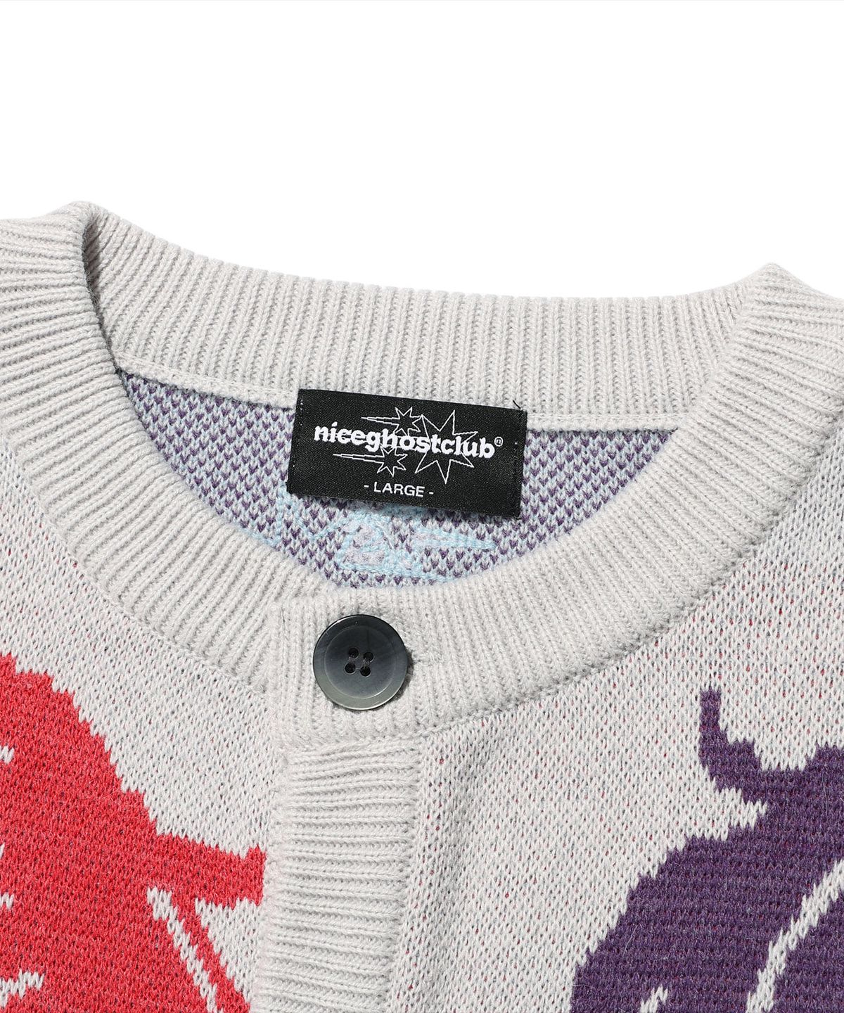 나이스고스트클럽(NICEGHOSTCLUB) ANGELS KNIT CARDIGAN_GREY(NG2FSUK681A)