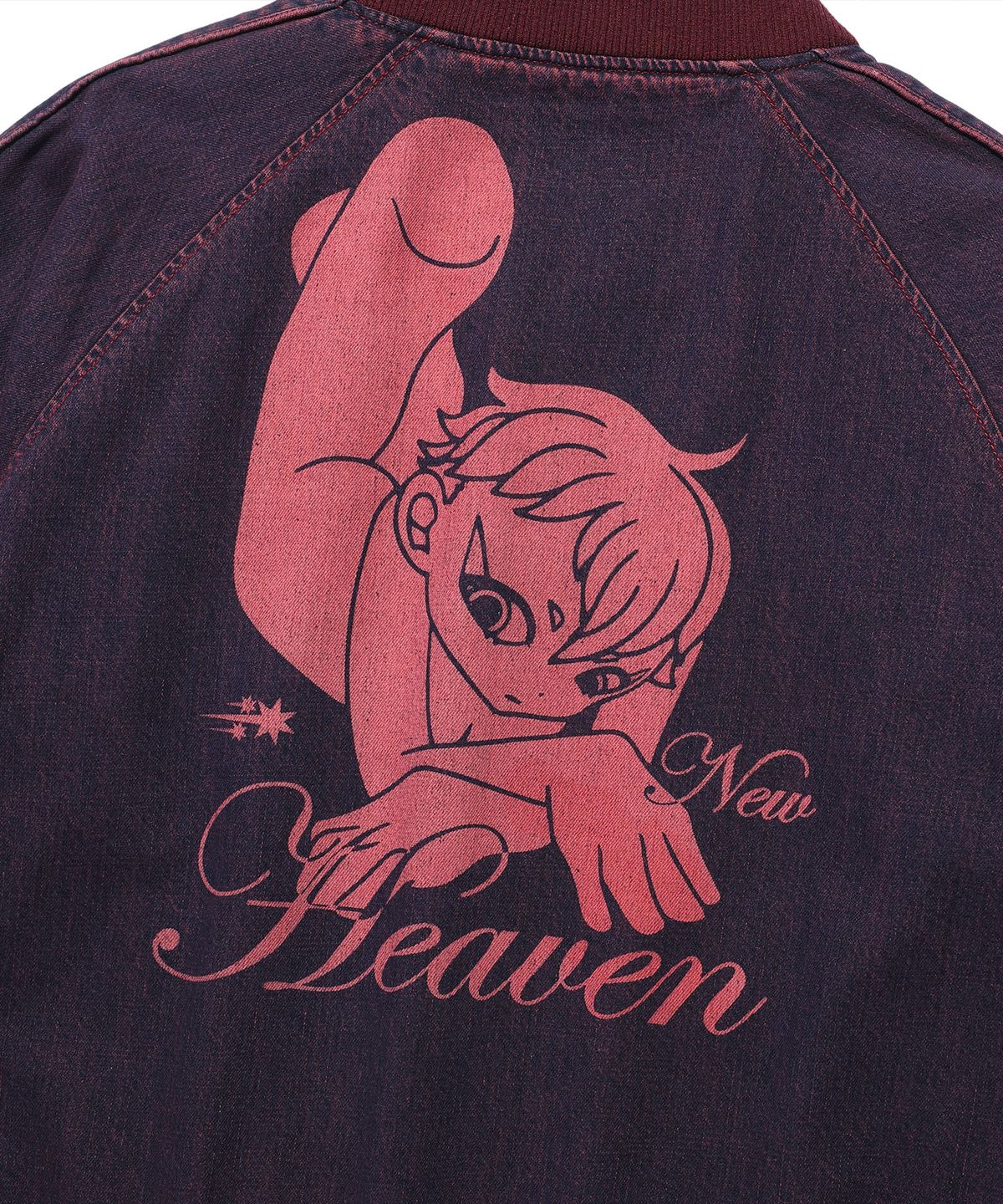 나이스고스트클럽(NICEGHOSTCLUB) NEW HEAVEN DENIM SOUVENIR JACKET_RED(NG2FSUJ201A)