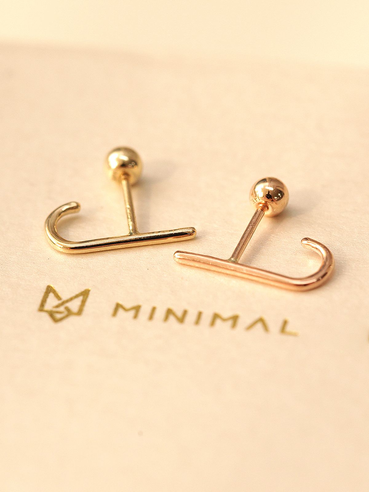 미니멀피어싱(MINIMALPIERCING) 14K 미니멀 스틱 이어커프 피어싱 귀걸이