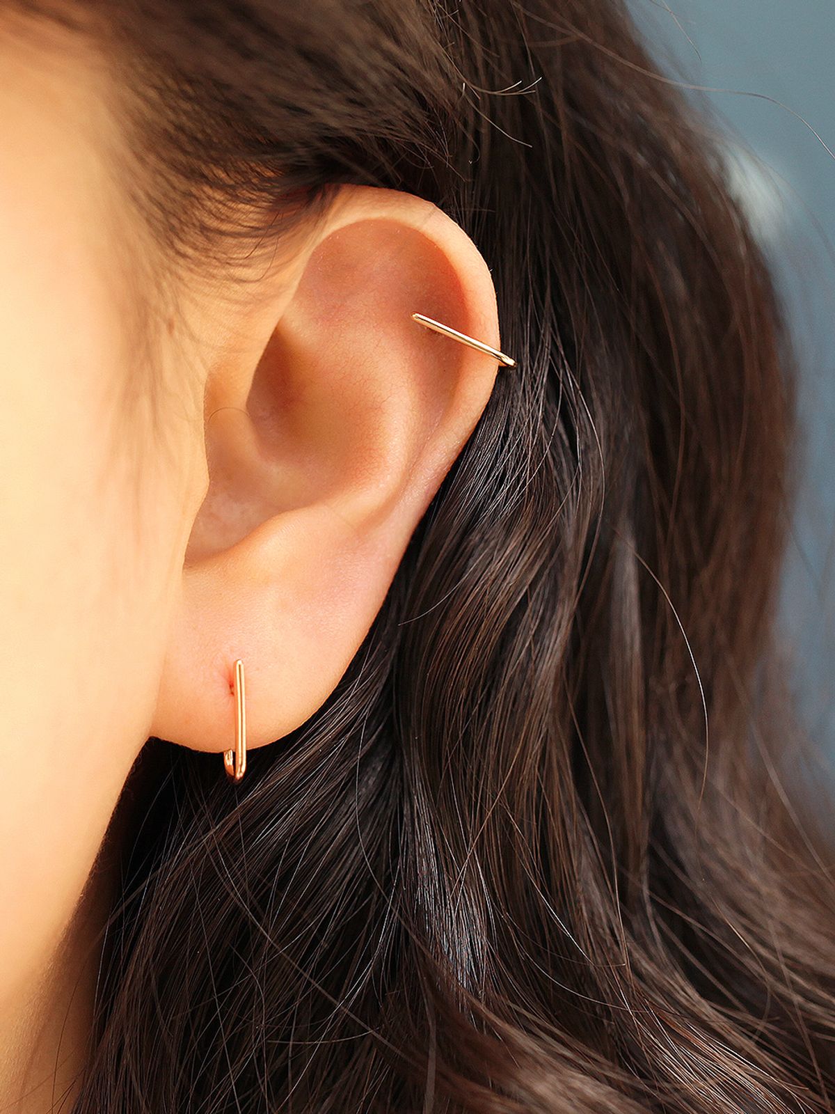 미니멀피어싱(MINIMALPIERCING) 14K 미니멀 스틱 이어커프 피어싱 귀걸이