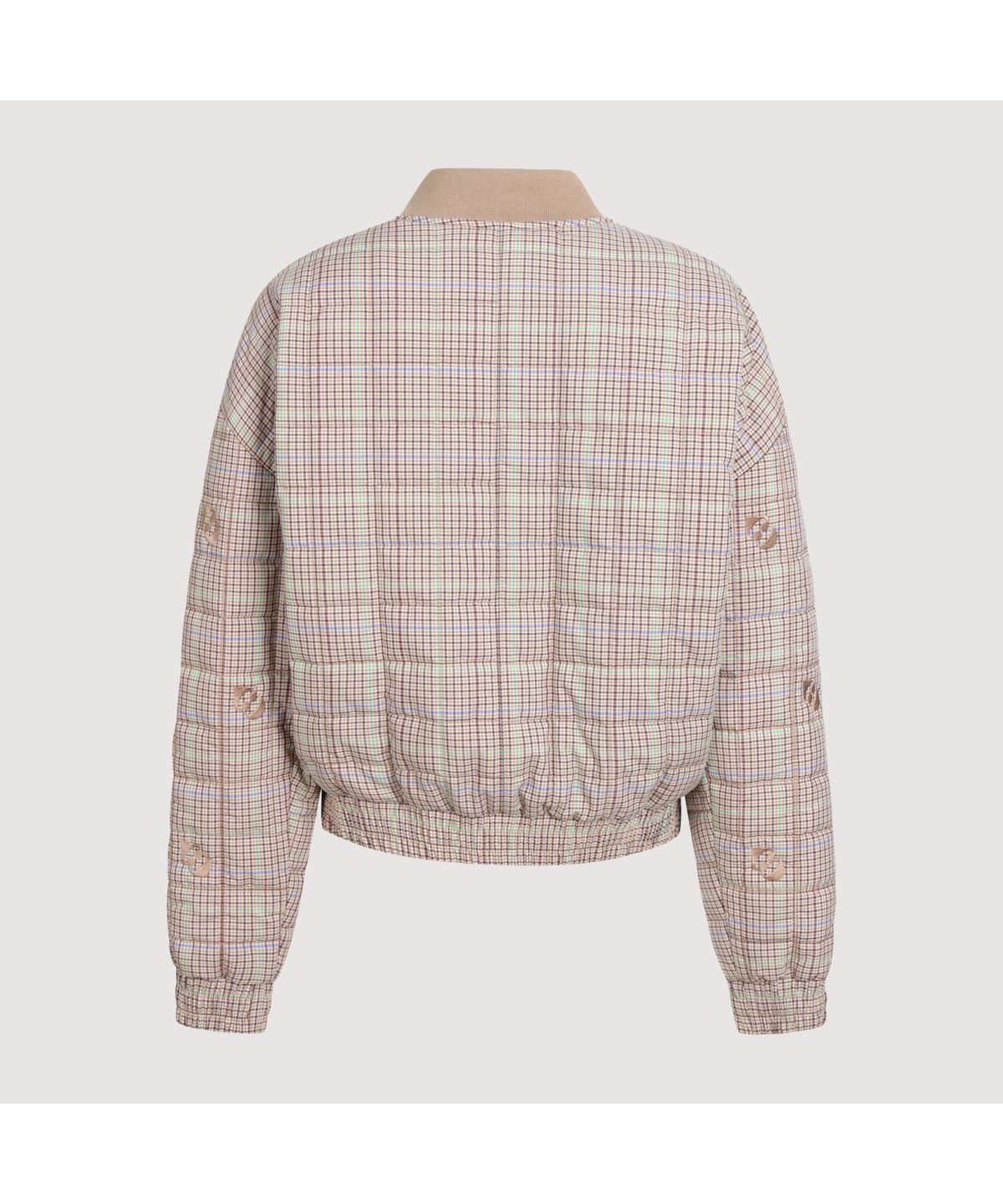 럭키슈에뜨(LUCKY CHOUETTE) Emblem Quilting Check Padded Jumper (multi color) LFUCS25115XXX