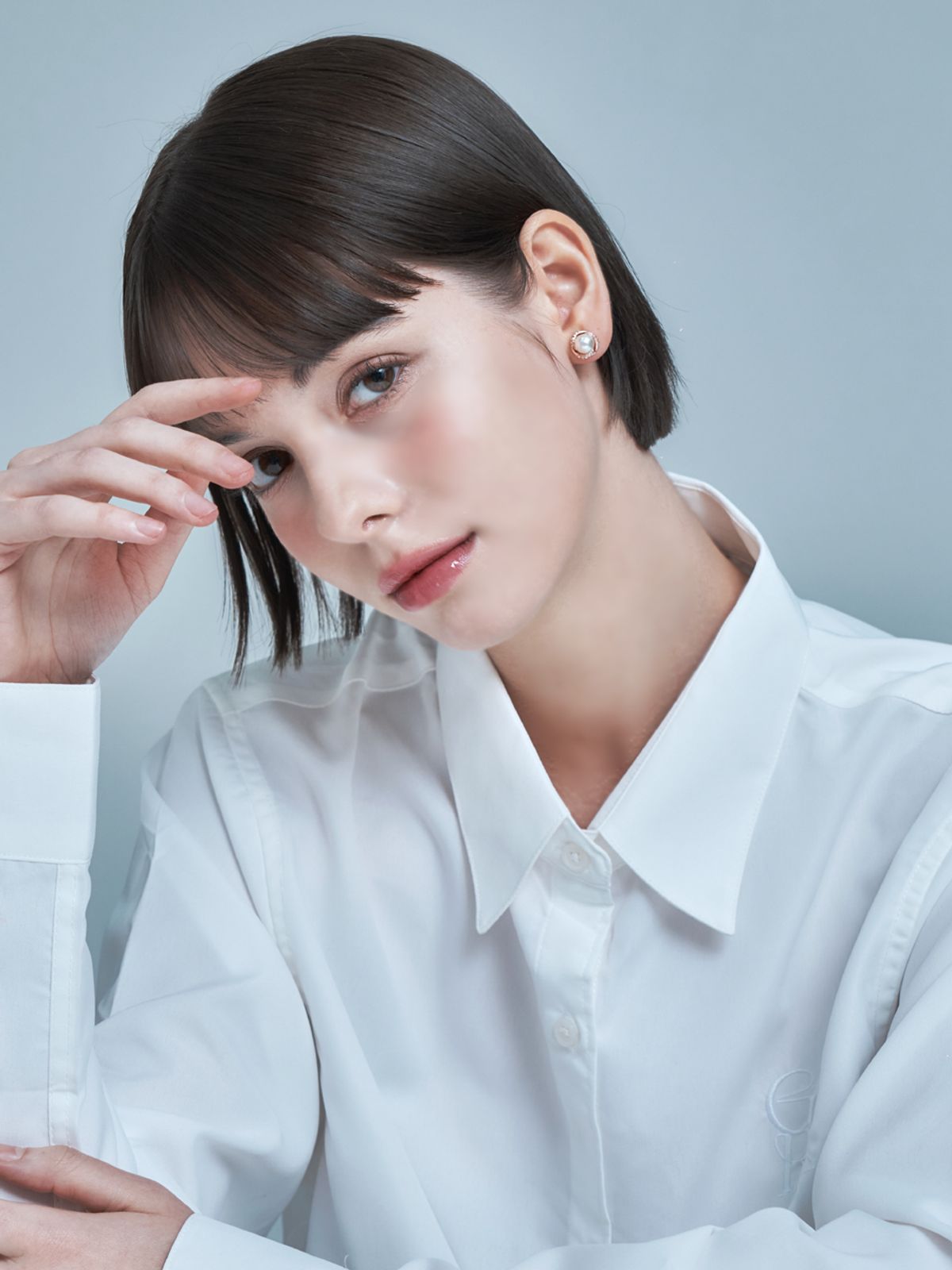 가이거주얼리(GEIGERJEWELRY) 꼬임라인 진주 포인트 귀걸이 GISVEE157 (실버925 PIN)