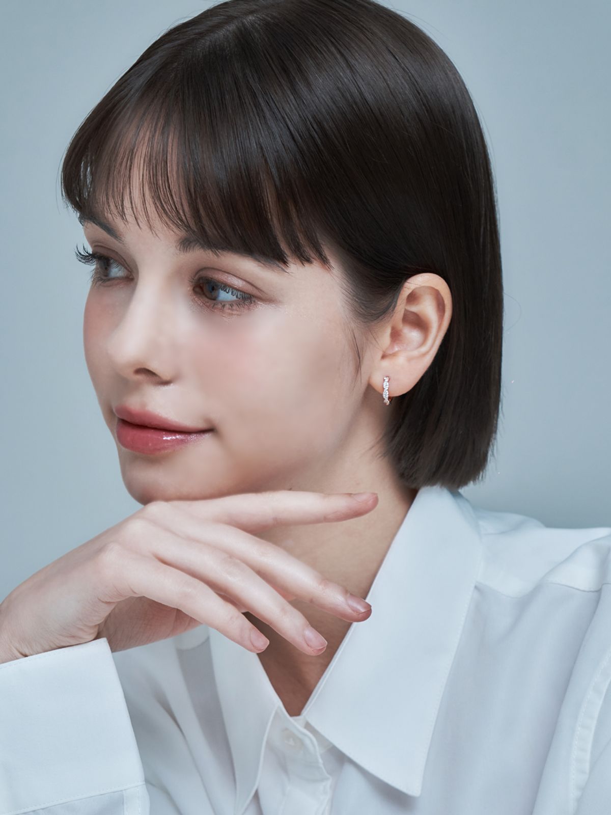 가이거주얼리(GEIGERJEWELRY) 18K GF 큐빅꼬임 원터치 귀걸이 GI8KPEE060