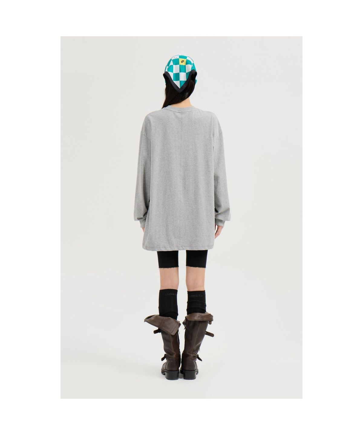 럭키슈에뜨(LUCKY CHOUETTE) Print Point Long Length Long-Sleeved T-Shirt (melange grey) LFTAS25190GYM