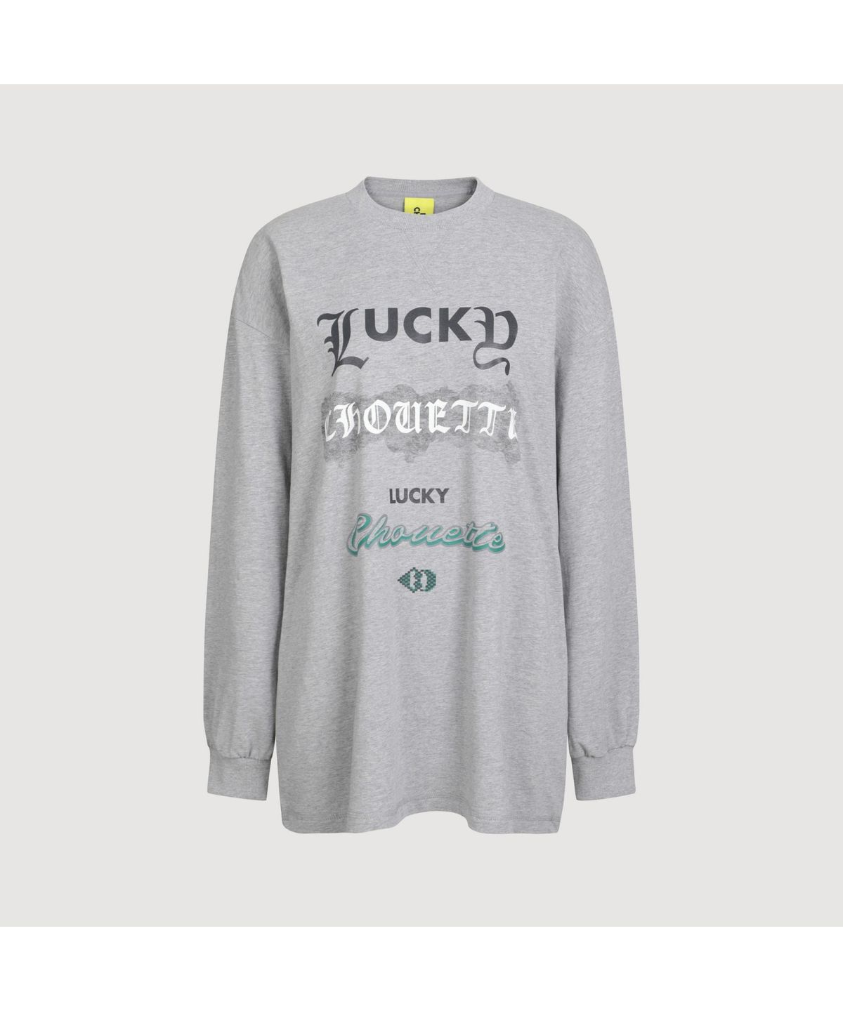 럭키슈에뜨(LUCKY CHOUETTE) Print Point Long Length Long-Sleeved T-Shirt (melange grey) LFTAS25190GYM