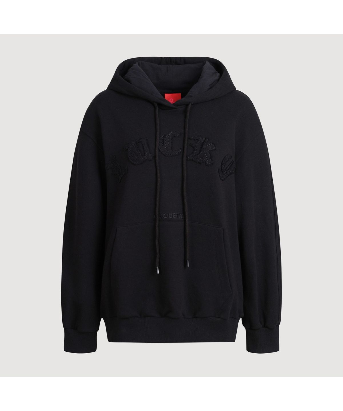 럭키슈에뜨(LUCKY CHOUETTE) Embroidery Point Hooded T-shirt (black) LFTAS25120BKX