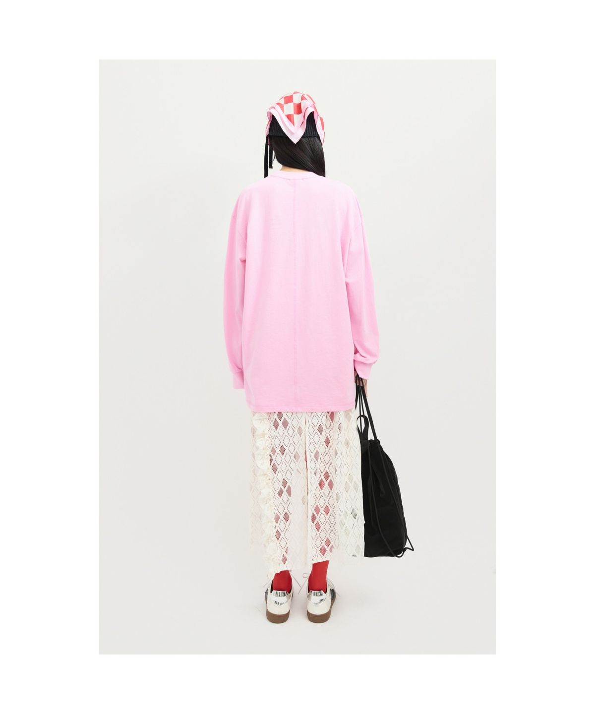 럭키슈에뜨(LUCKY CHOUETTE) Print Point Long Length Long-Sleeved T-Shirt (pink) LFTAS25190PIX