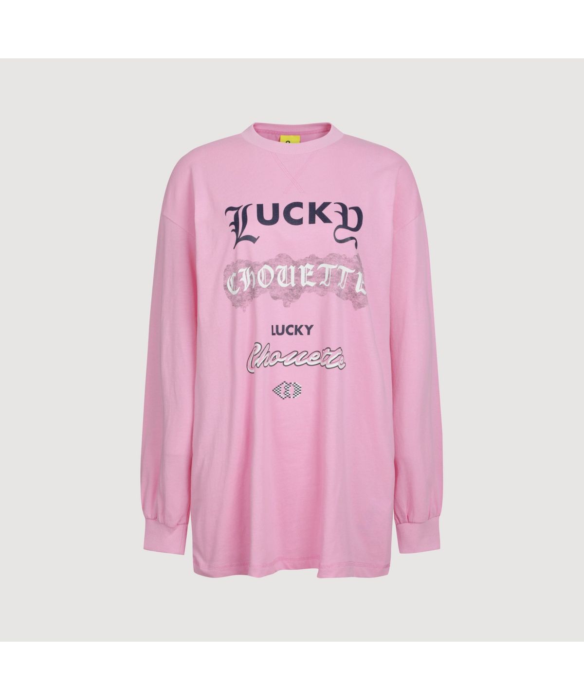 럭키슈에뜨(LUCKY CHOUETTE) Print Point Long Length Long-Sleeved T-Shirt (pink) LFTAS25190PIX