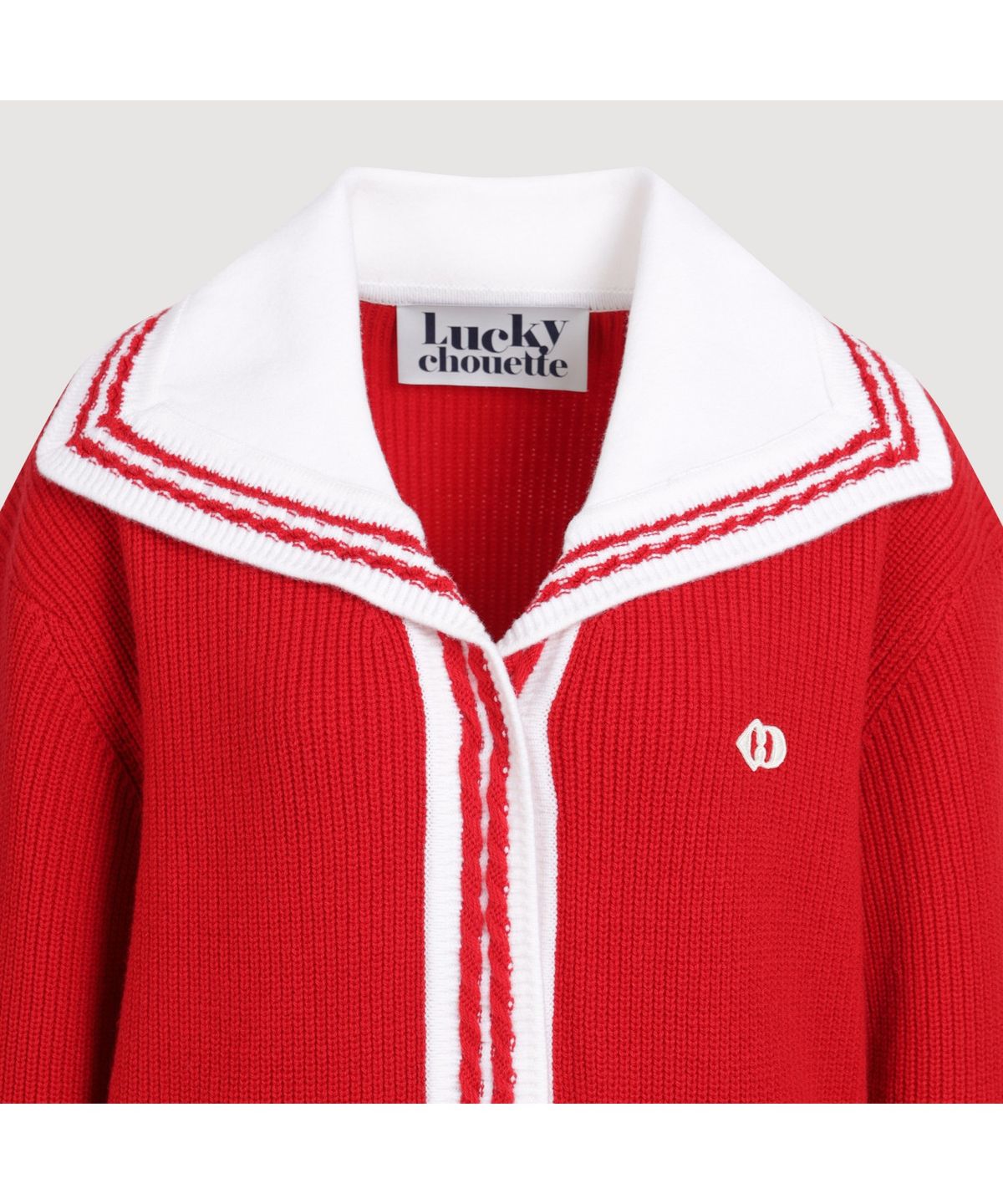 럭키슈에뜨(LUCKY CHOUETTE) Mini Sailor Knit Cardigan (red) LFWCS25130REX