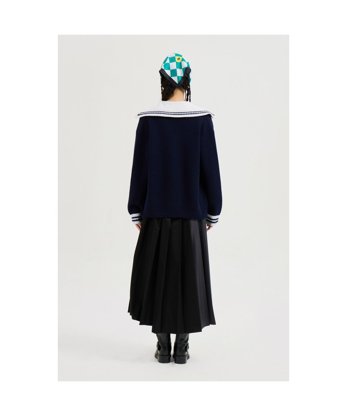 럭키슈에뜨(LUCKY CHOUETTE) Mini Sailor Knit Cardigan (navy) LFWCS25130NYX
